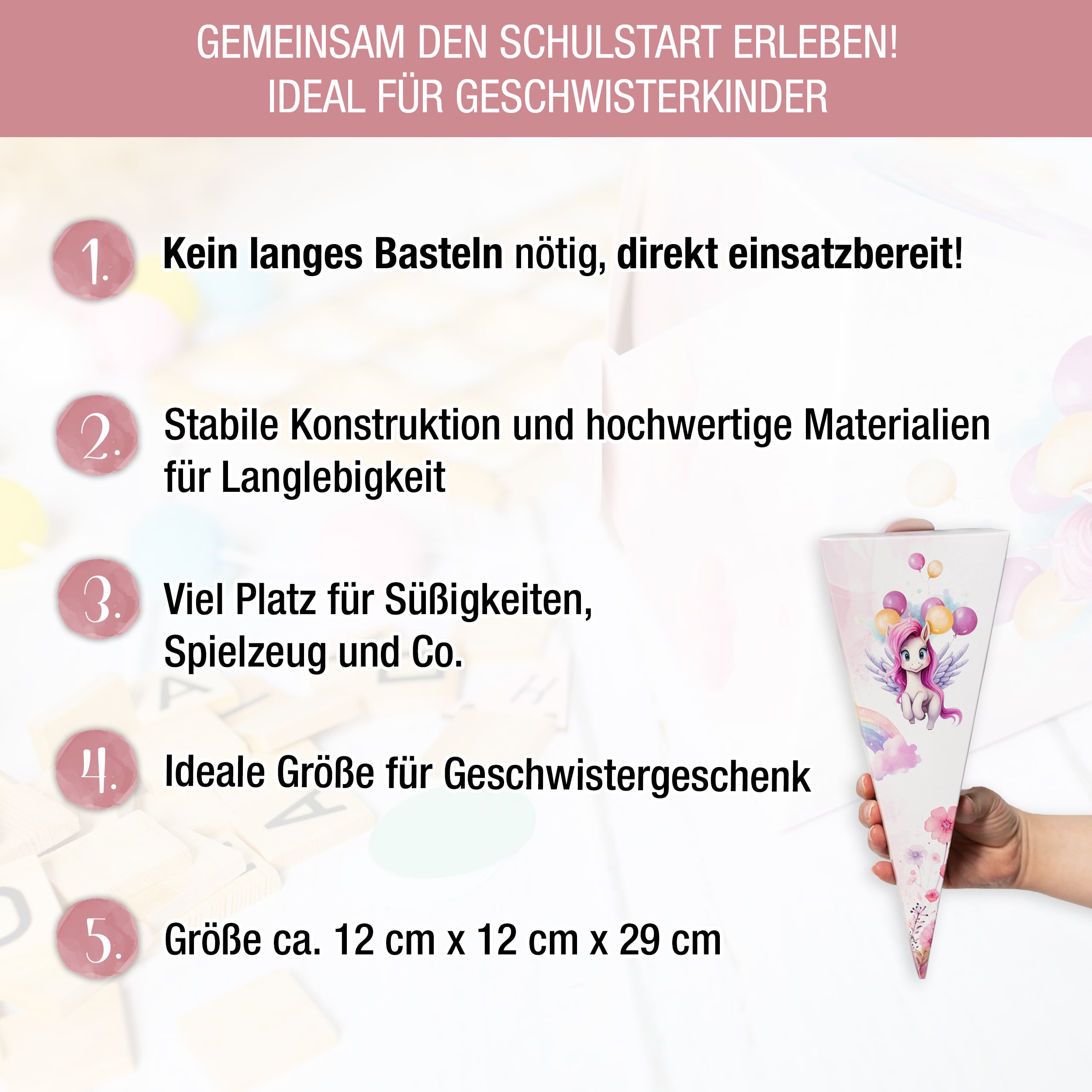 Geschwister-Schultüte Einhorn