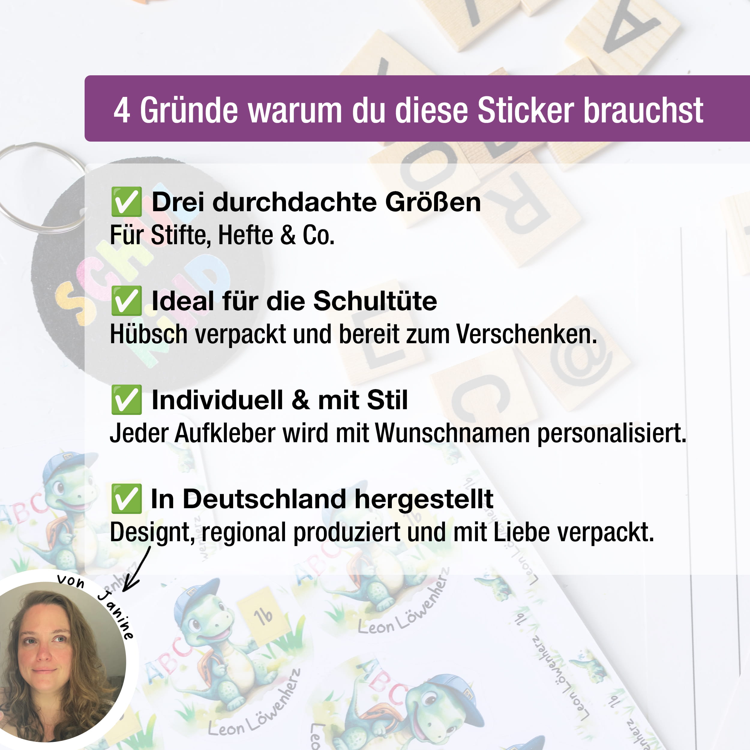 Namensaufkleber Kinder Schule personalisiert Alicorn