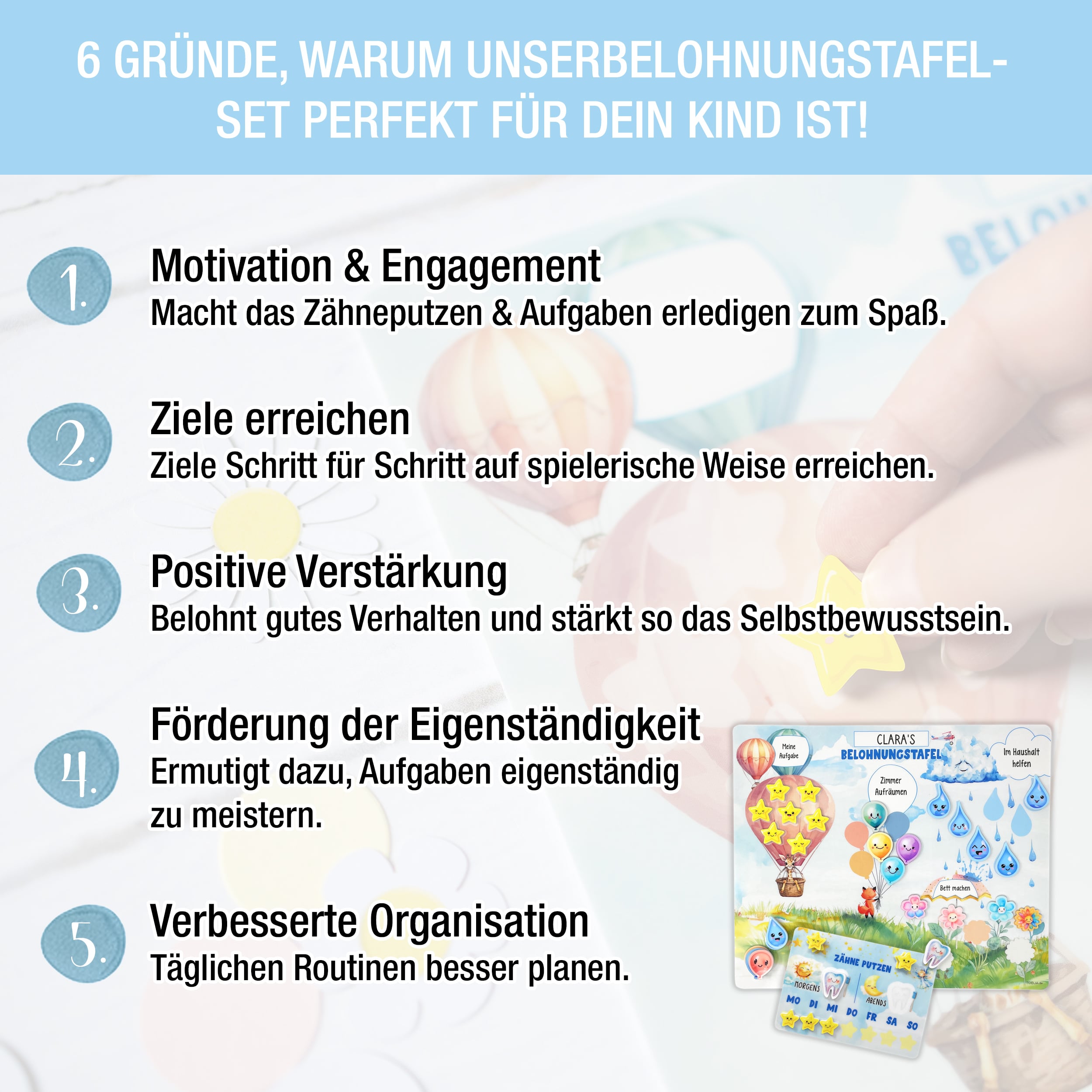 Belohnungstafel Set mit Zahnputztafel