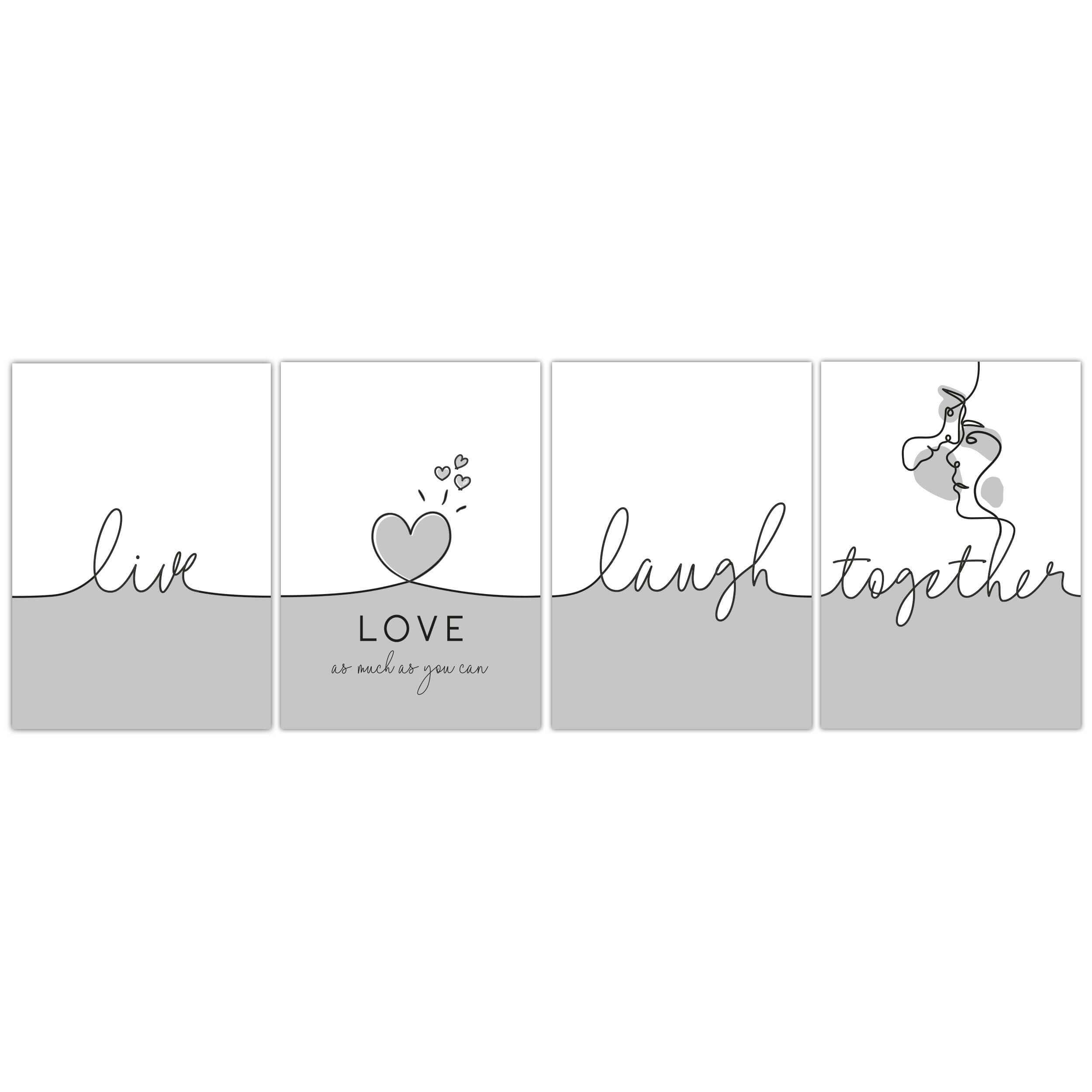 Feelings Poster Set "grau line"