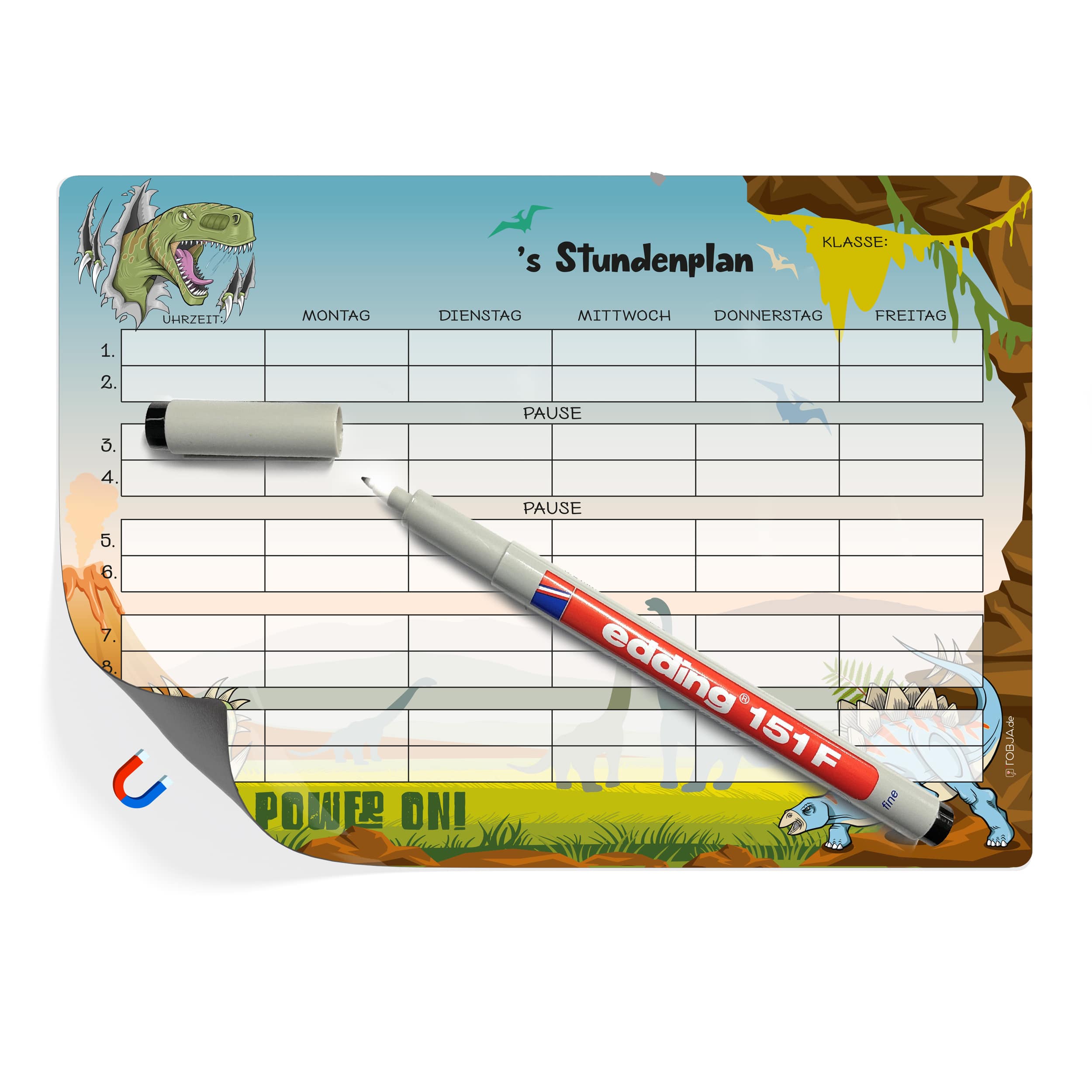 Stundenplan magnetisch "Dinosaurier"