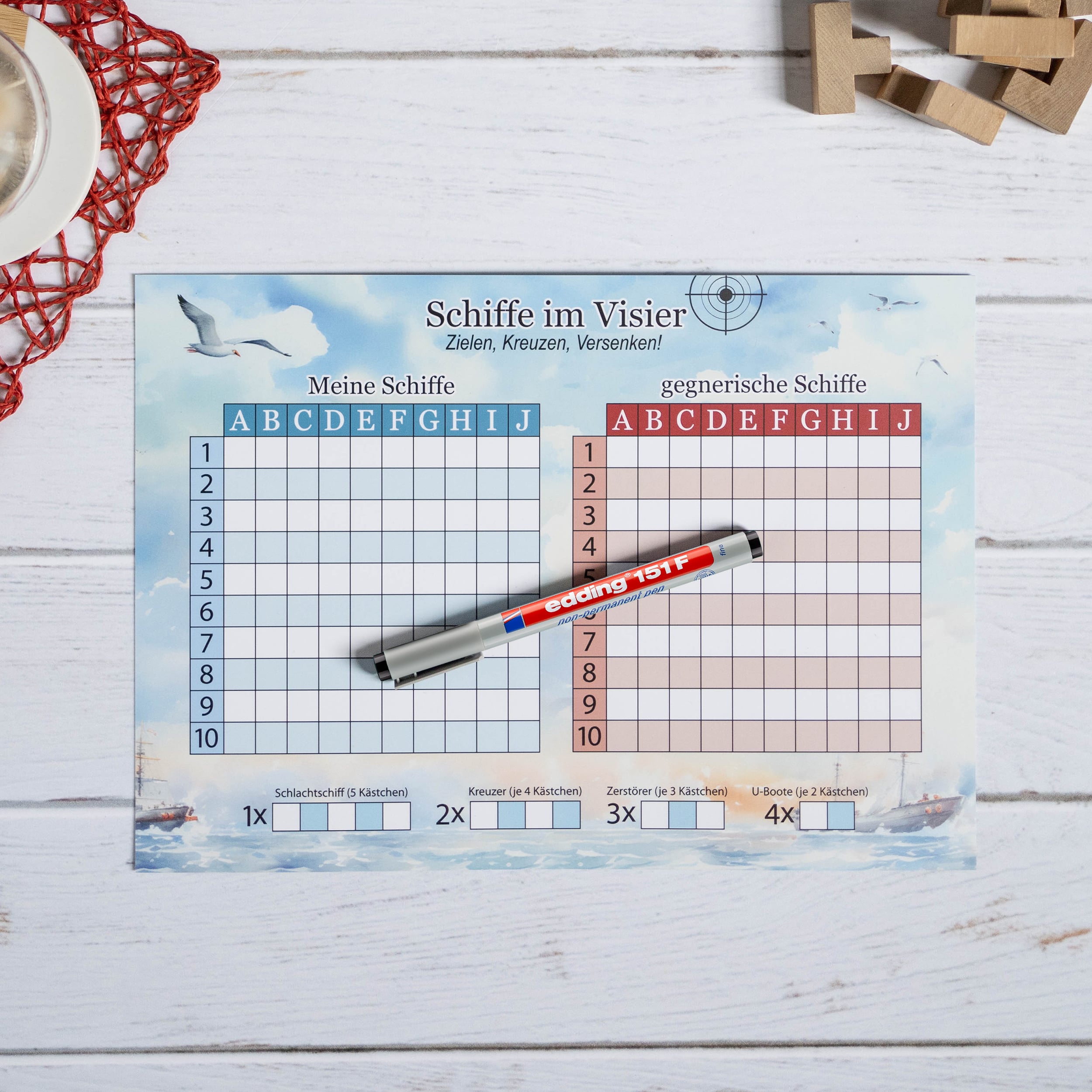 Schiffe versenken abwischbar