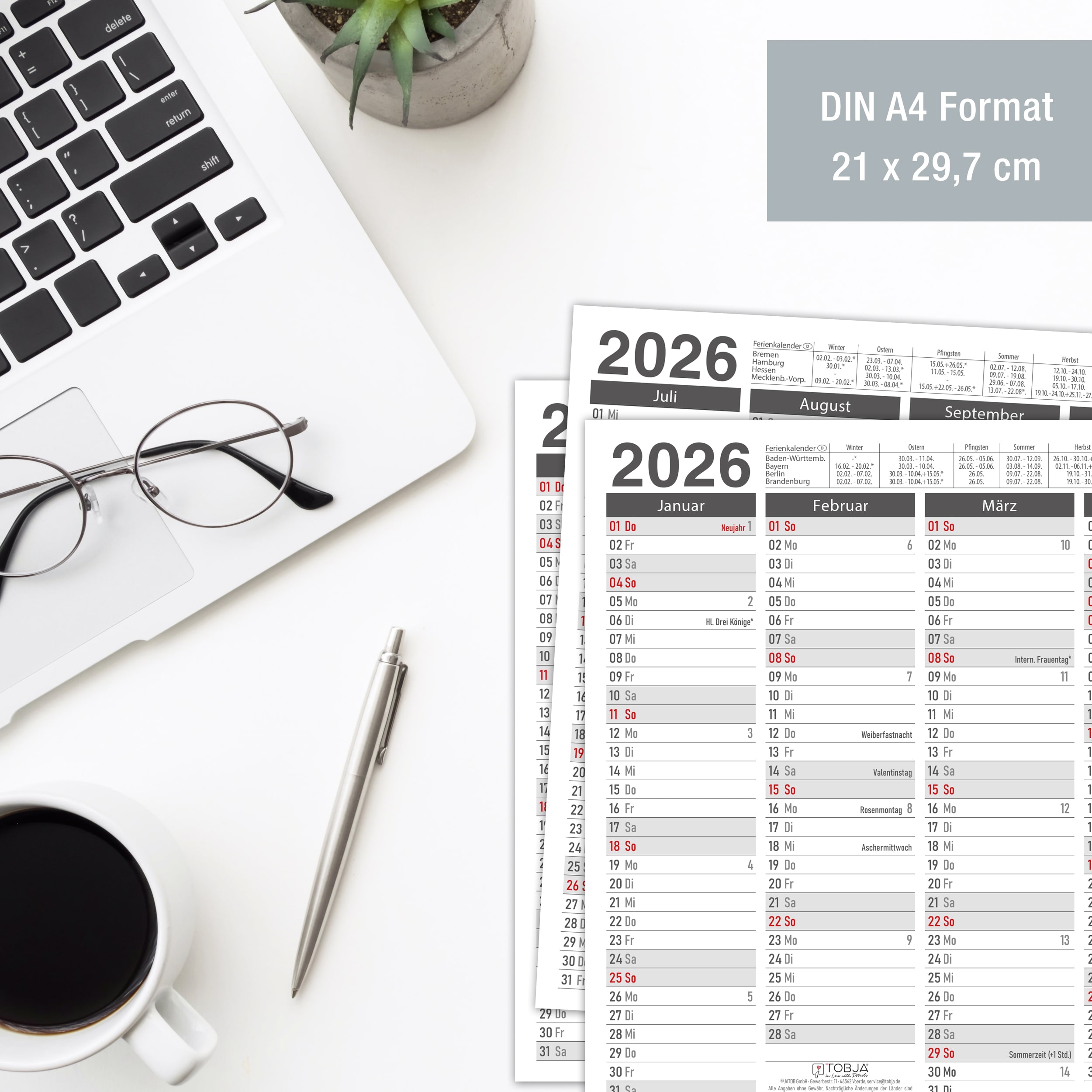 Tafelkalender 2026 "Anthrazit" Tafelkalender 2026 "Anthrazit"
