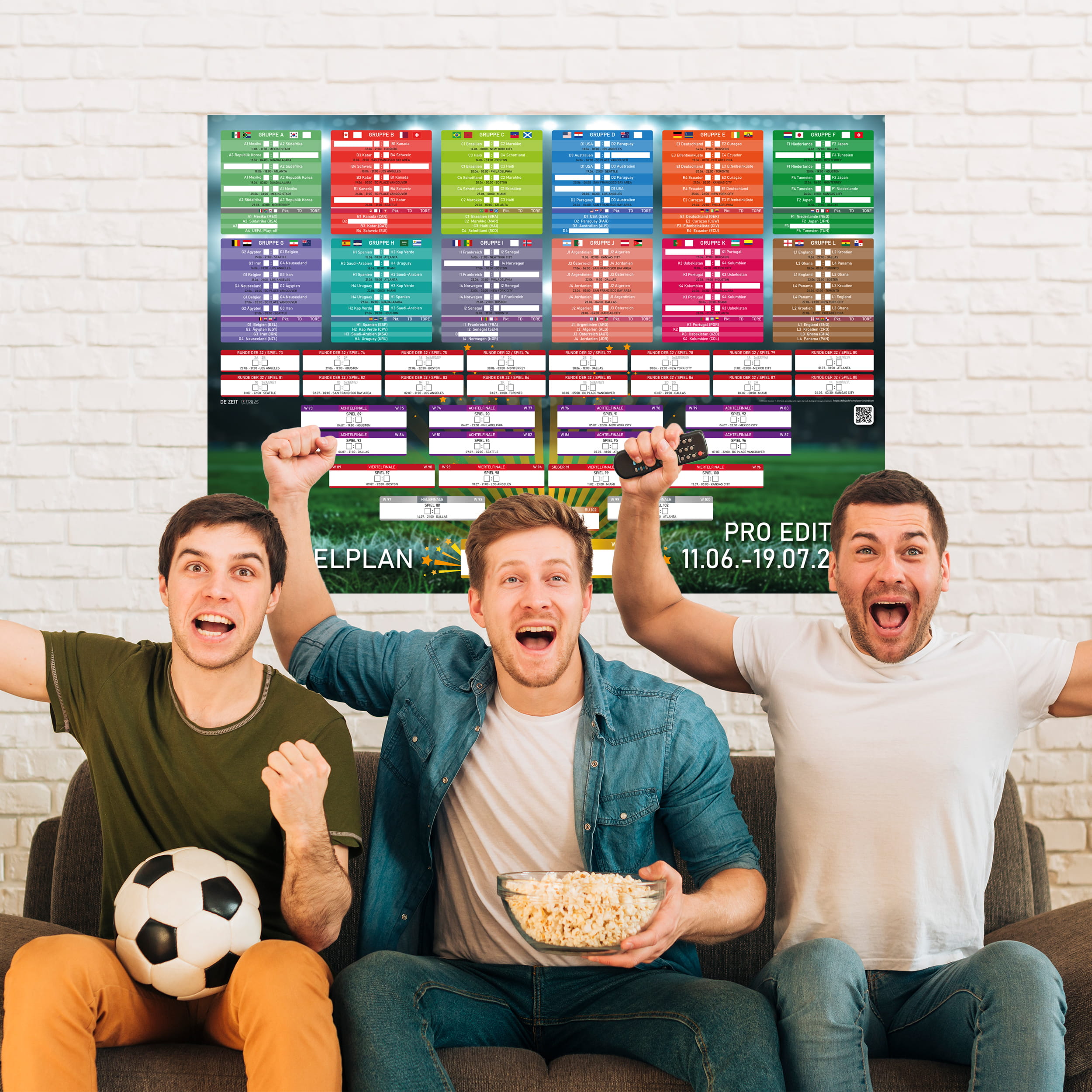 WM 2026 Spielplan DIN A1 – Fußball Poster zum Eintragen