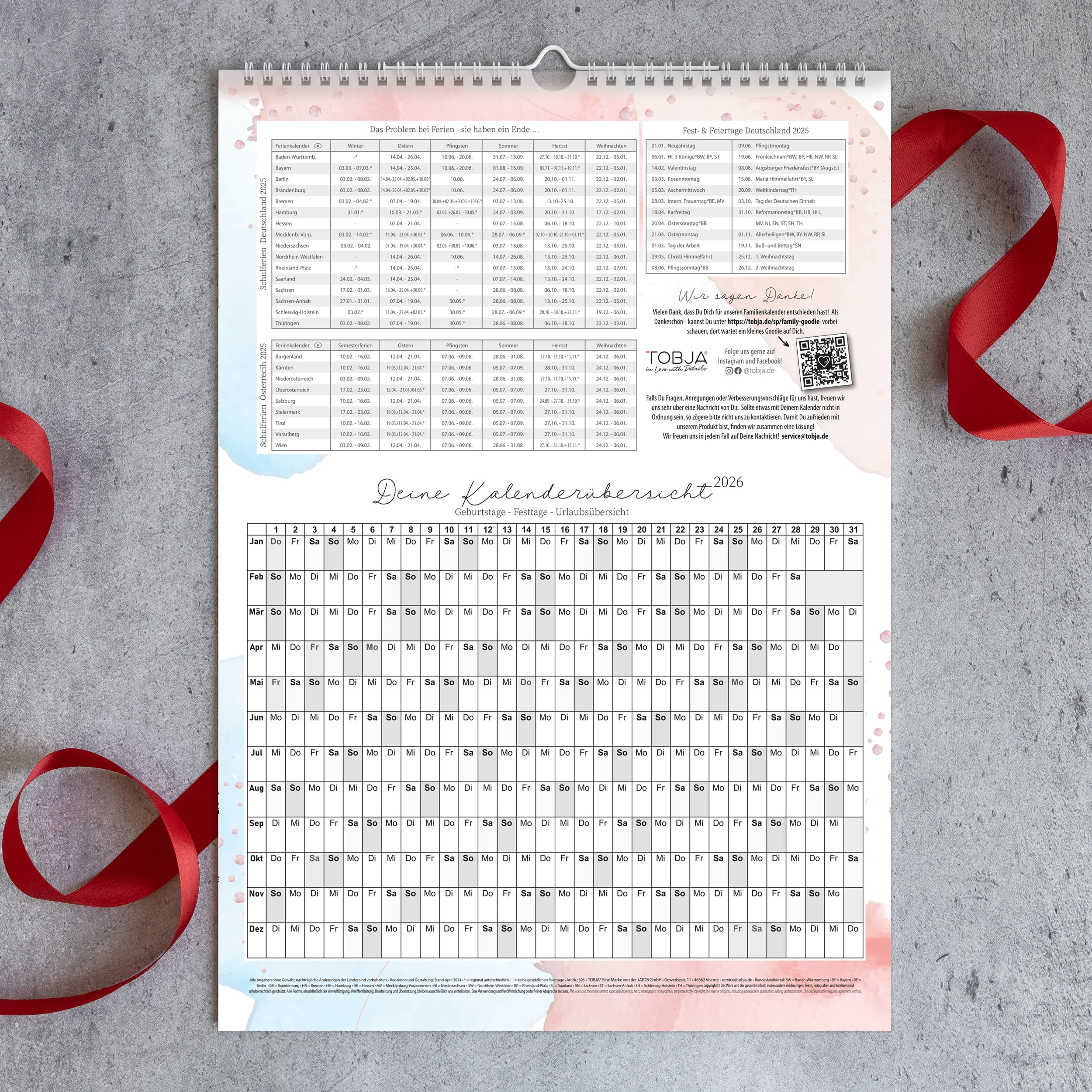 Familienkalender 2025 "Aquarell Line" Familienkalender 2025 "Aquarell Line"