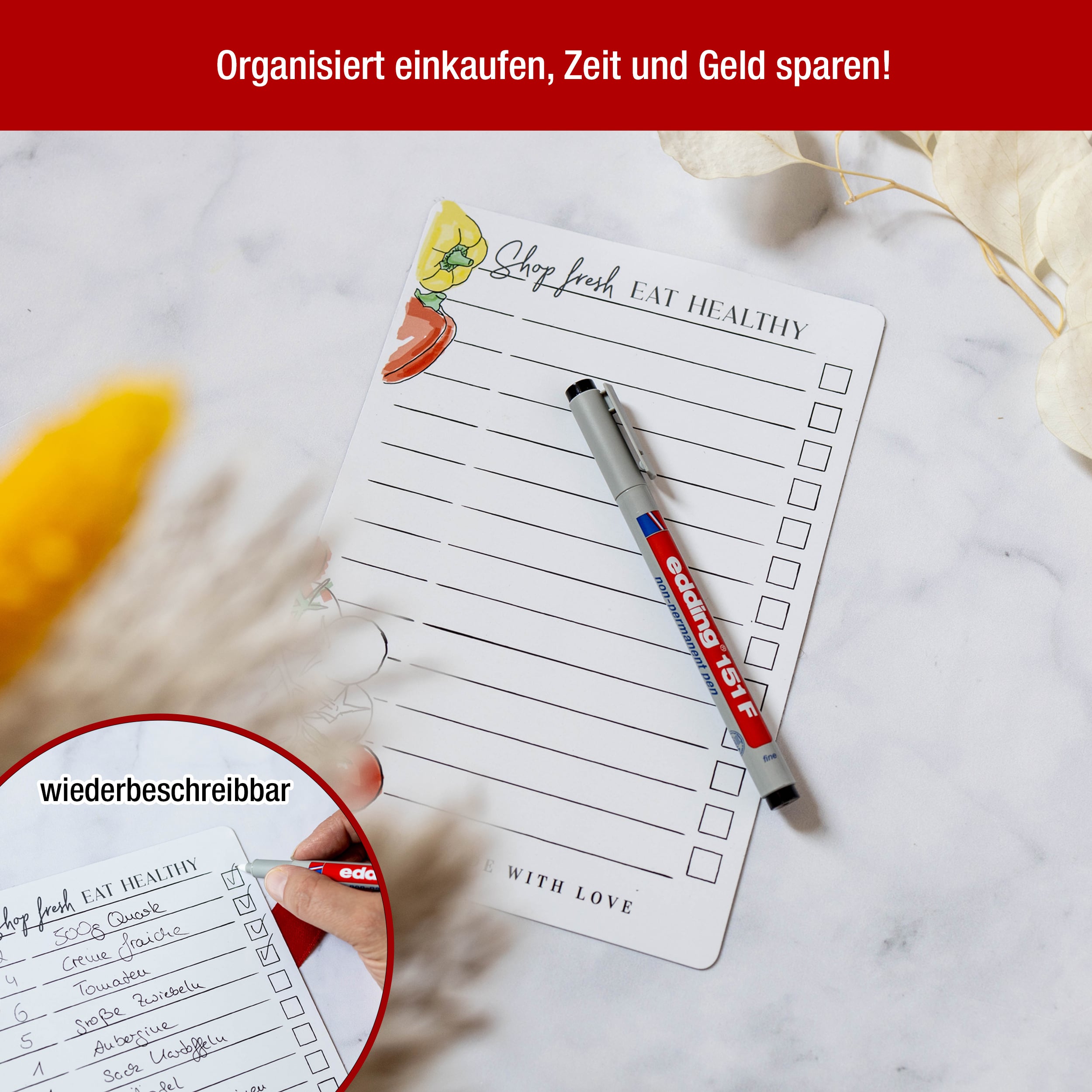A5 Einkaufsliste magnetisch