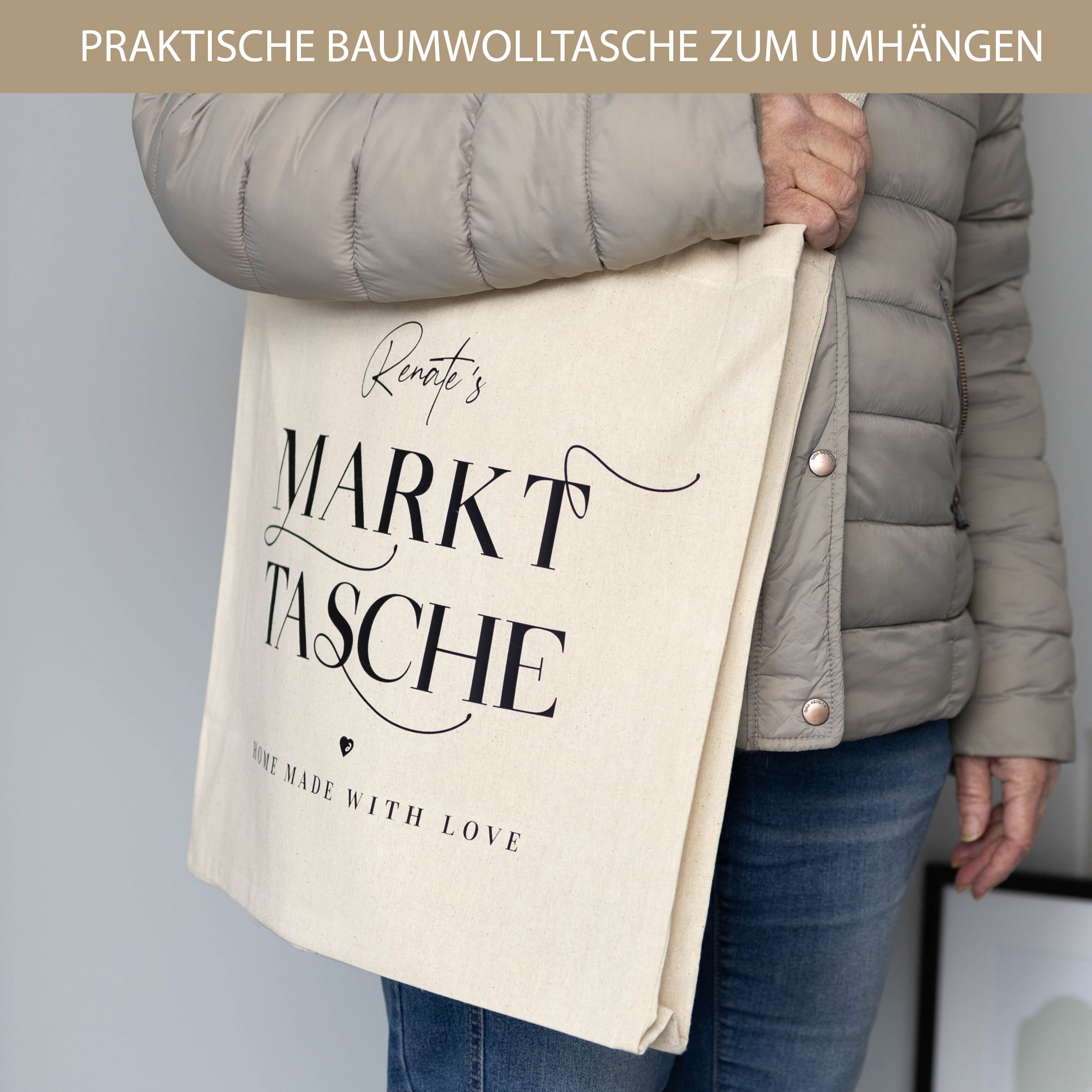Markttasche Deluxe: Personalisierbar & umweltfreundlich Markttasche Deluxe: Personalisierbar & umweltfreundlich
