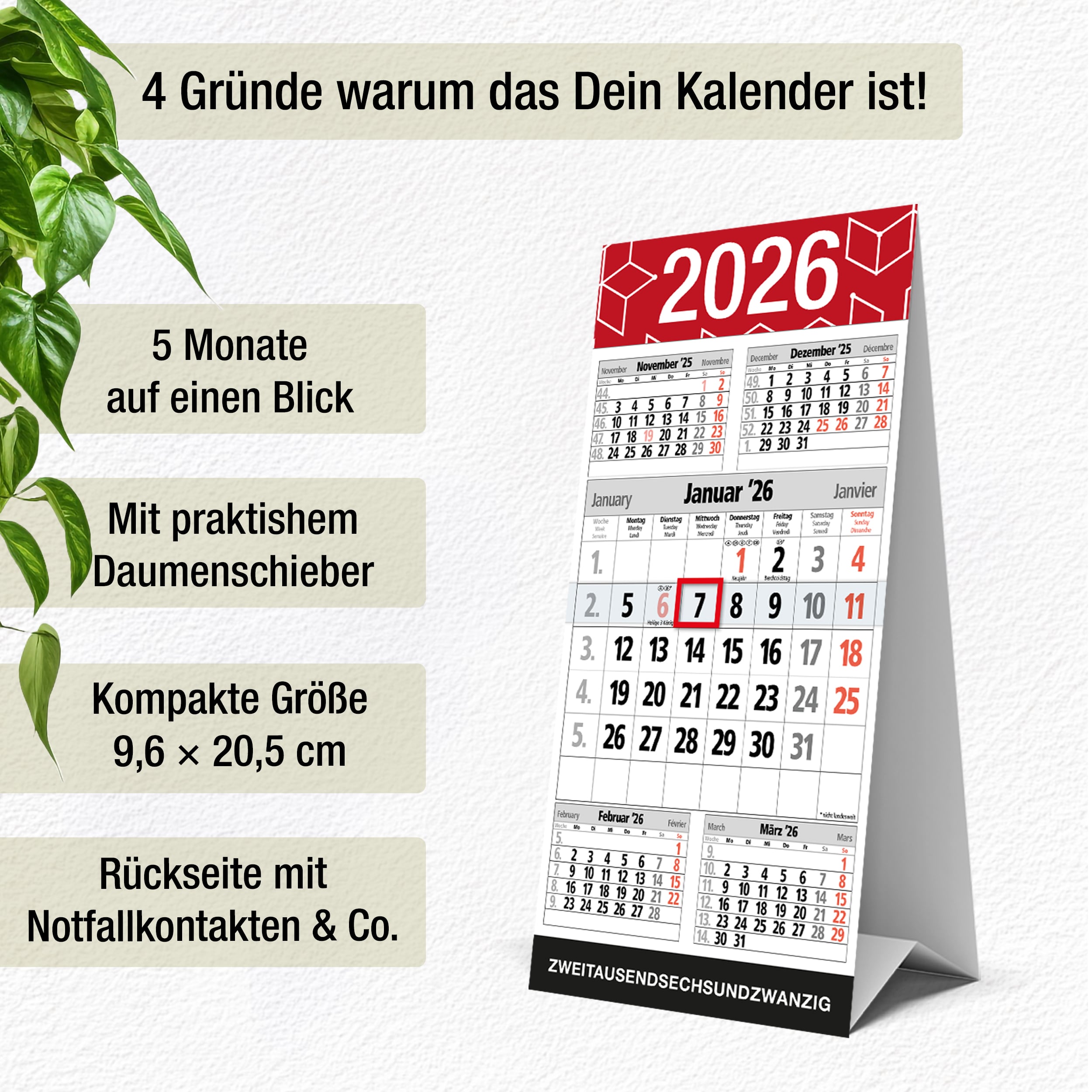 Tischkalender 2026 zum Aufstellen Tischkalender 2026 zum Aufstellen