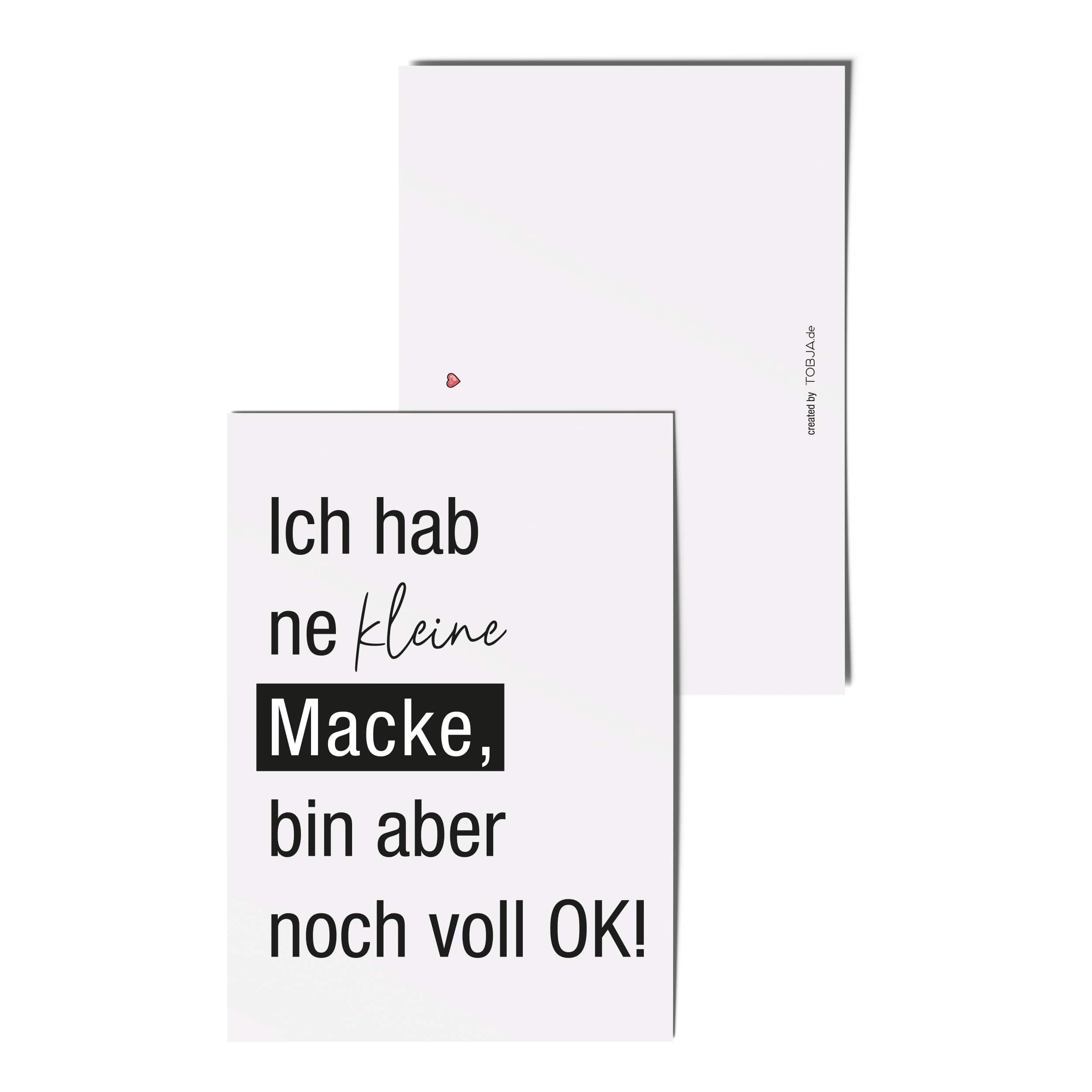 Postkarte "Ich hab ne kleine Macke" 1 Karte