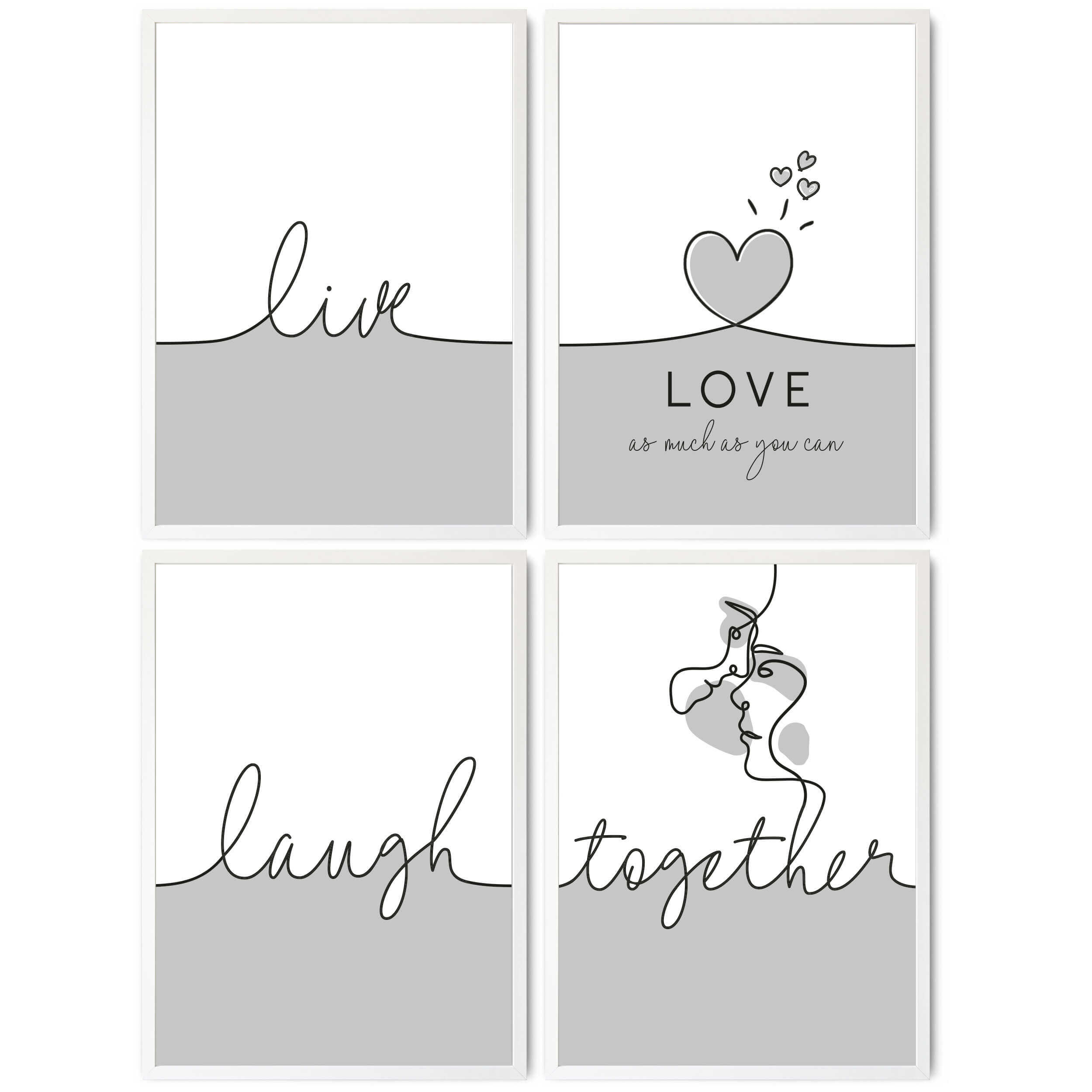 Feelings Poster Set "grau line"