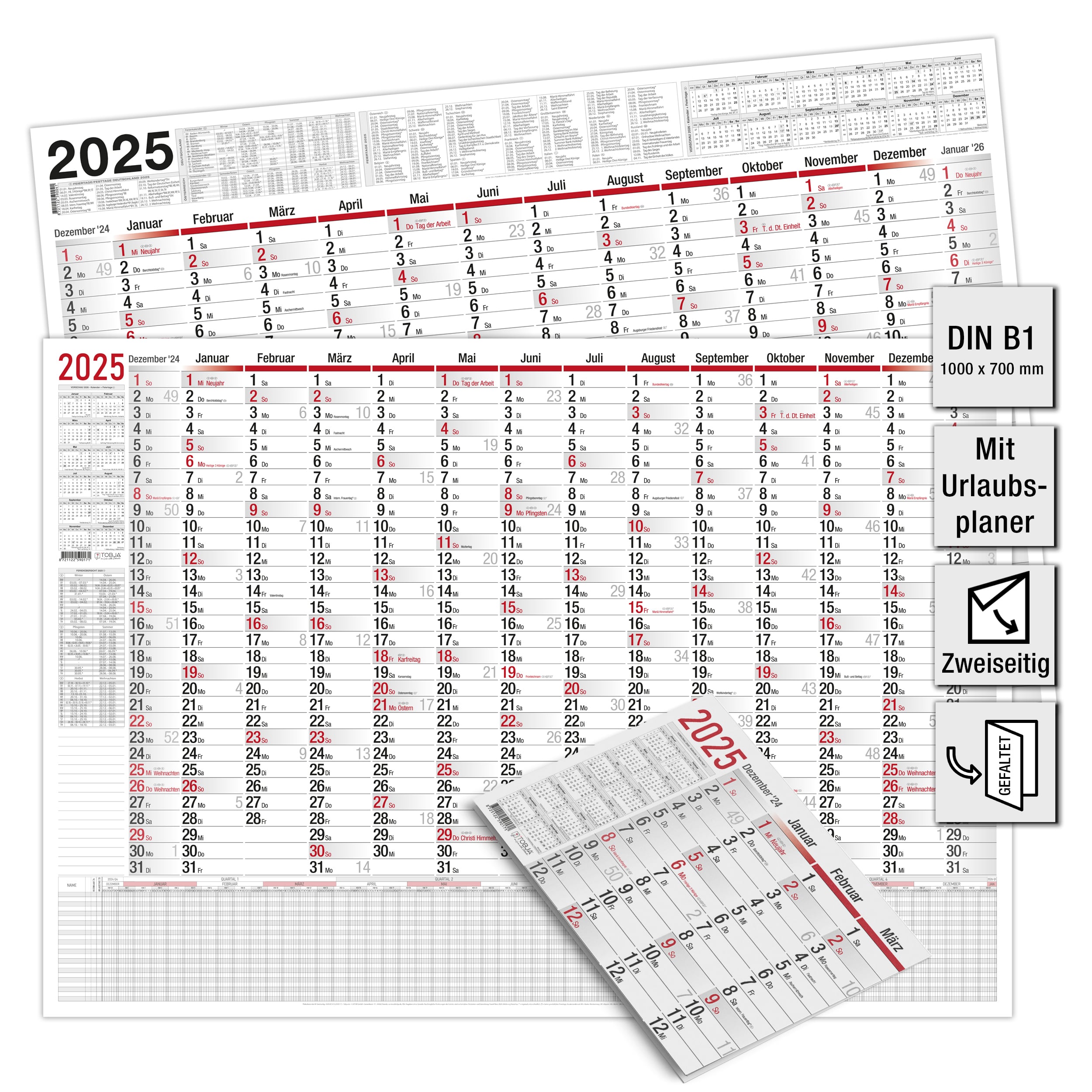 B1 Wandkalender 2026 beidseitig