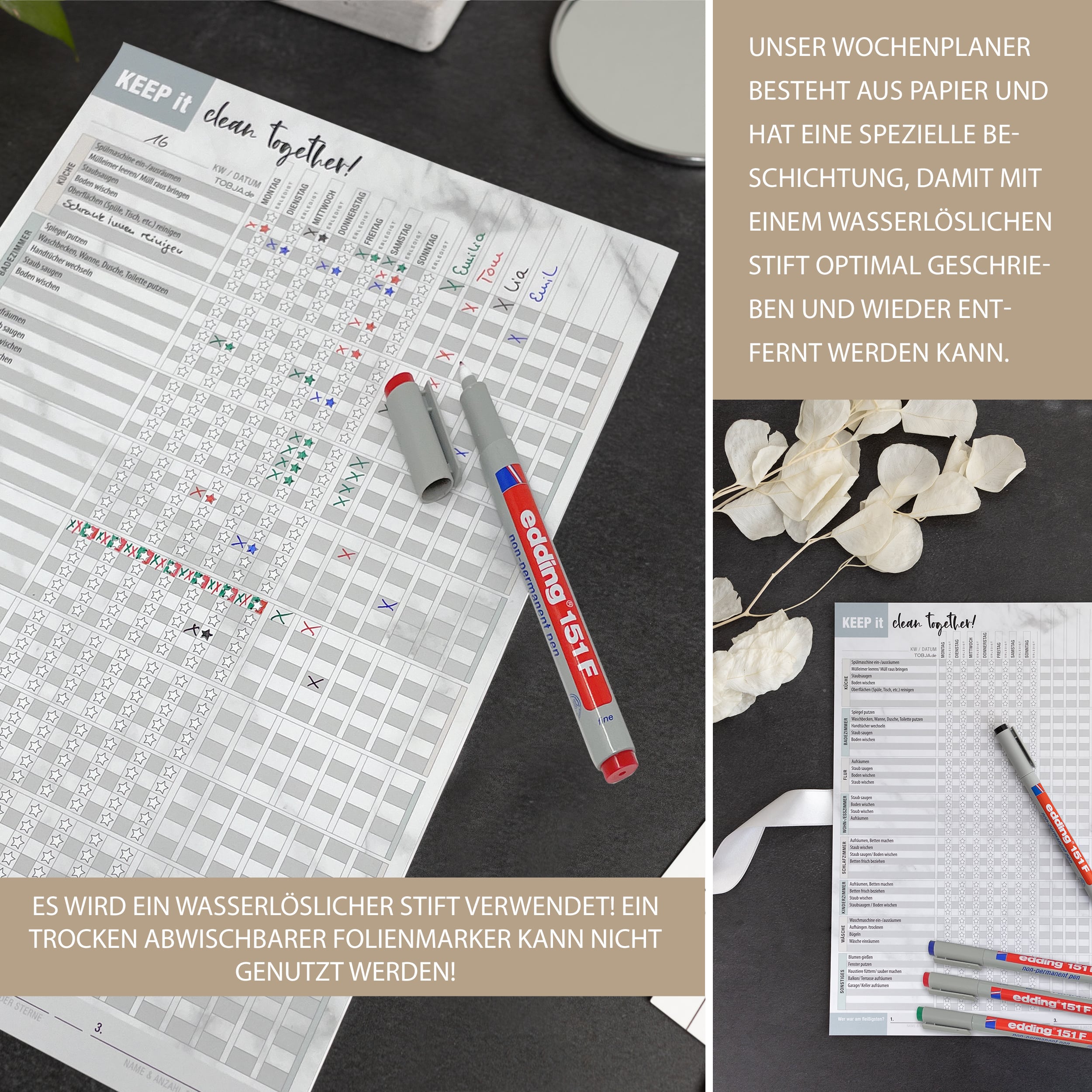 Haushaltsplaner Blatt 4 Stifte