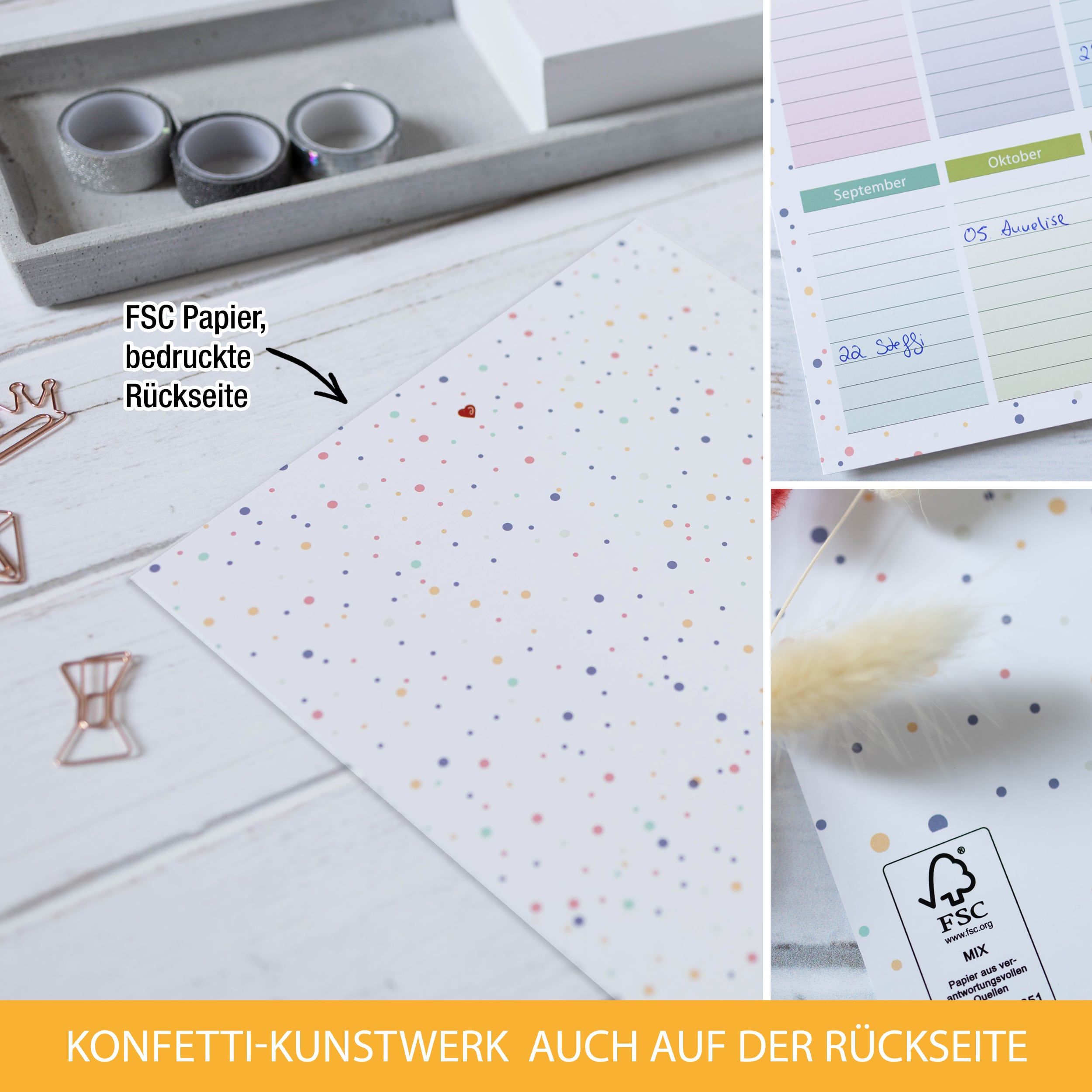 Geburtstagskalender A4 2er Set "Dots"