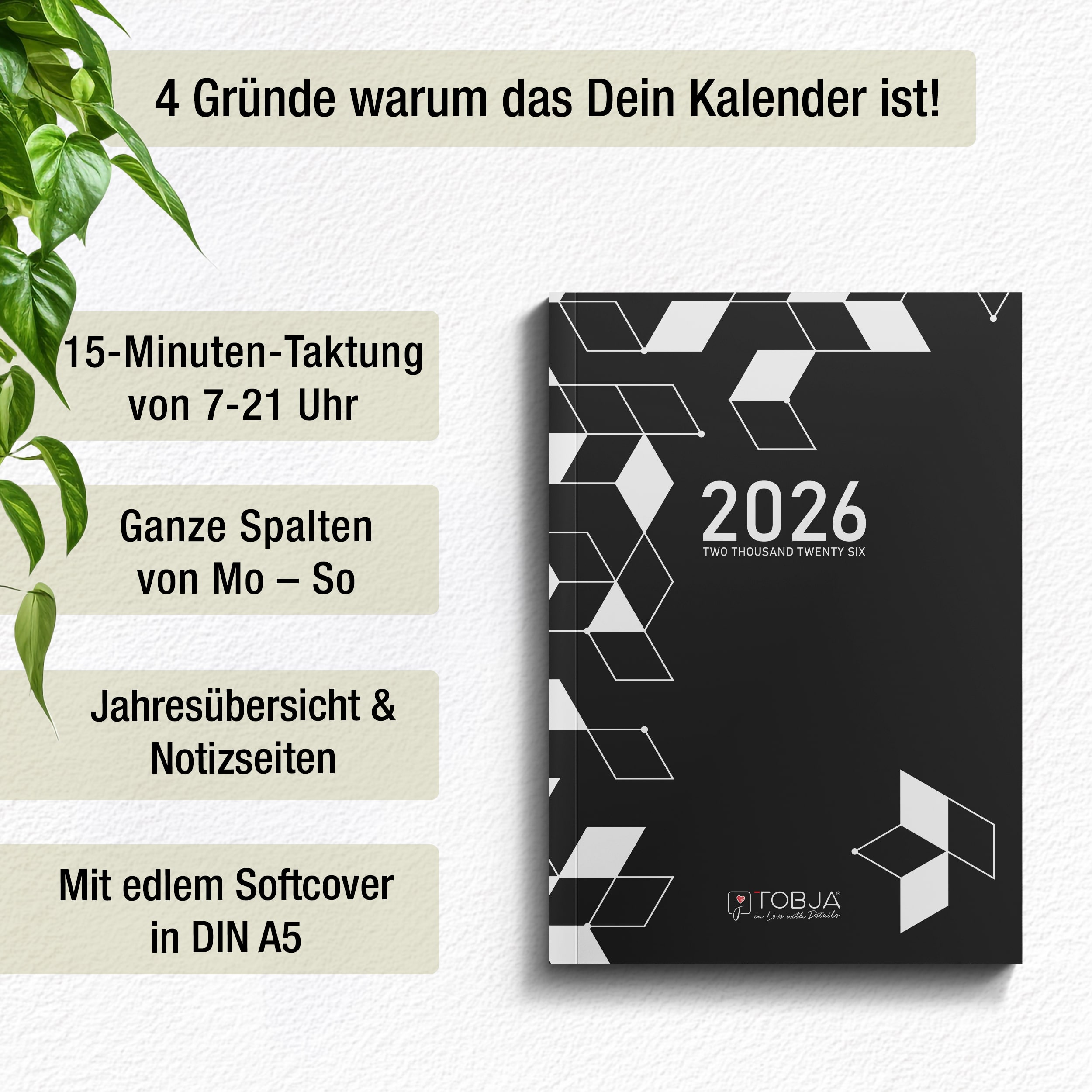 Taschenkalender 2026 A5 mit 15-Minuten-Taktung Taschenkalender 2026 A5 mit 15-Minuten-Taktung