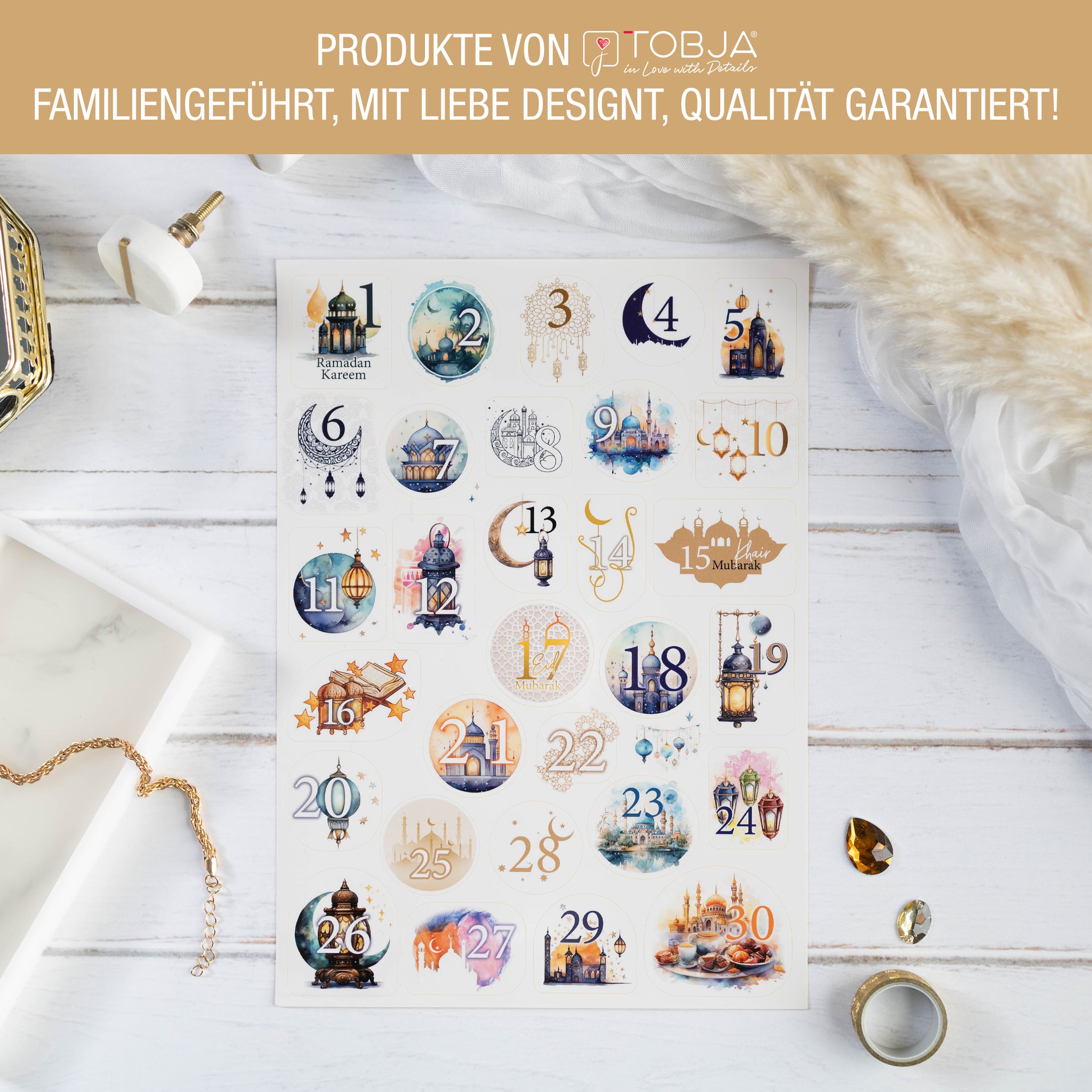 Ramadan Aufkleber Set 30x