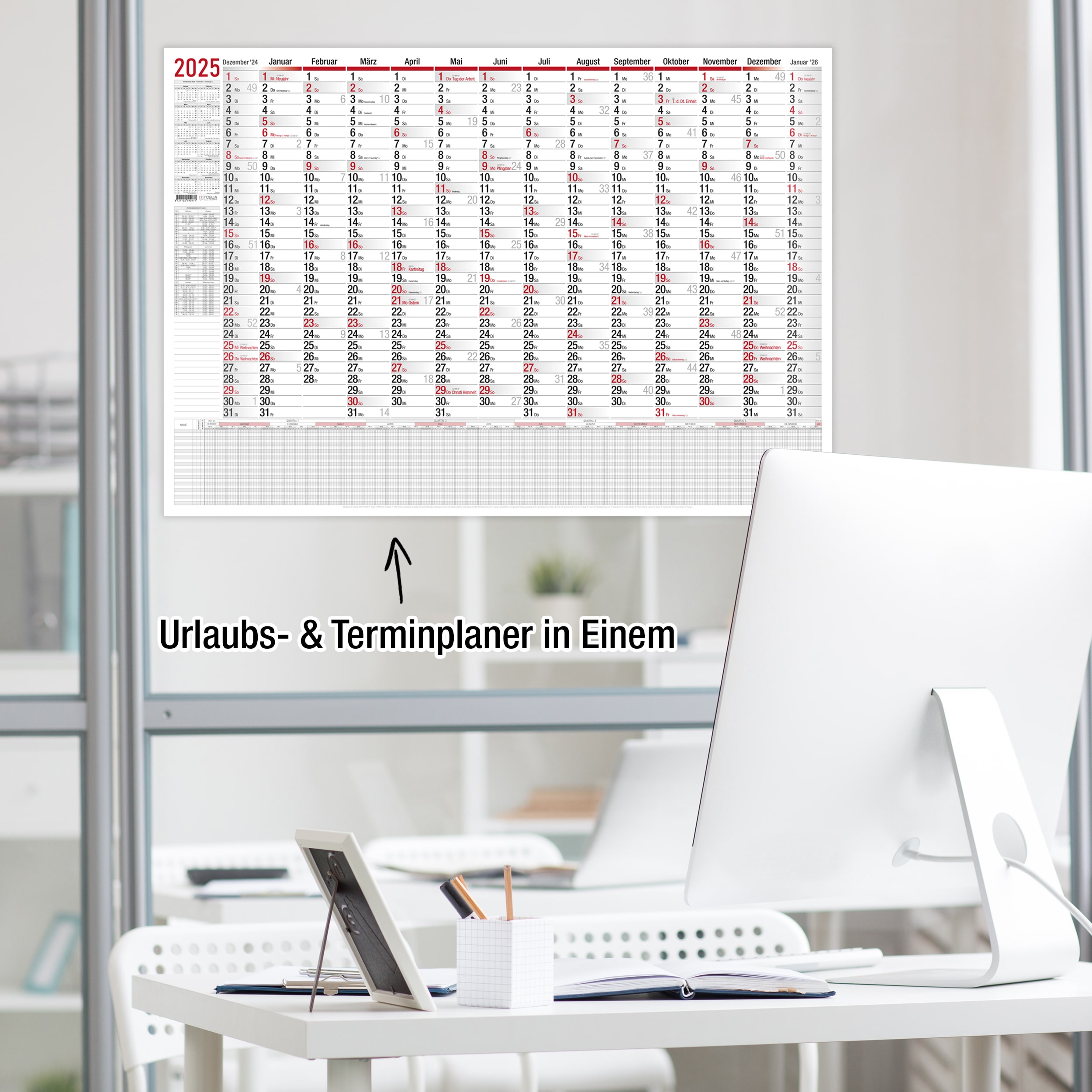 B1 Wandkalender 2026 beidseitig
