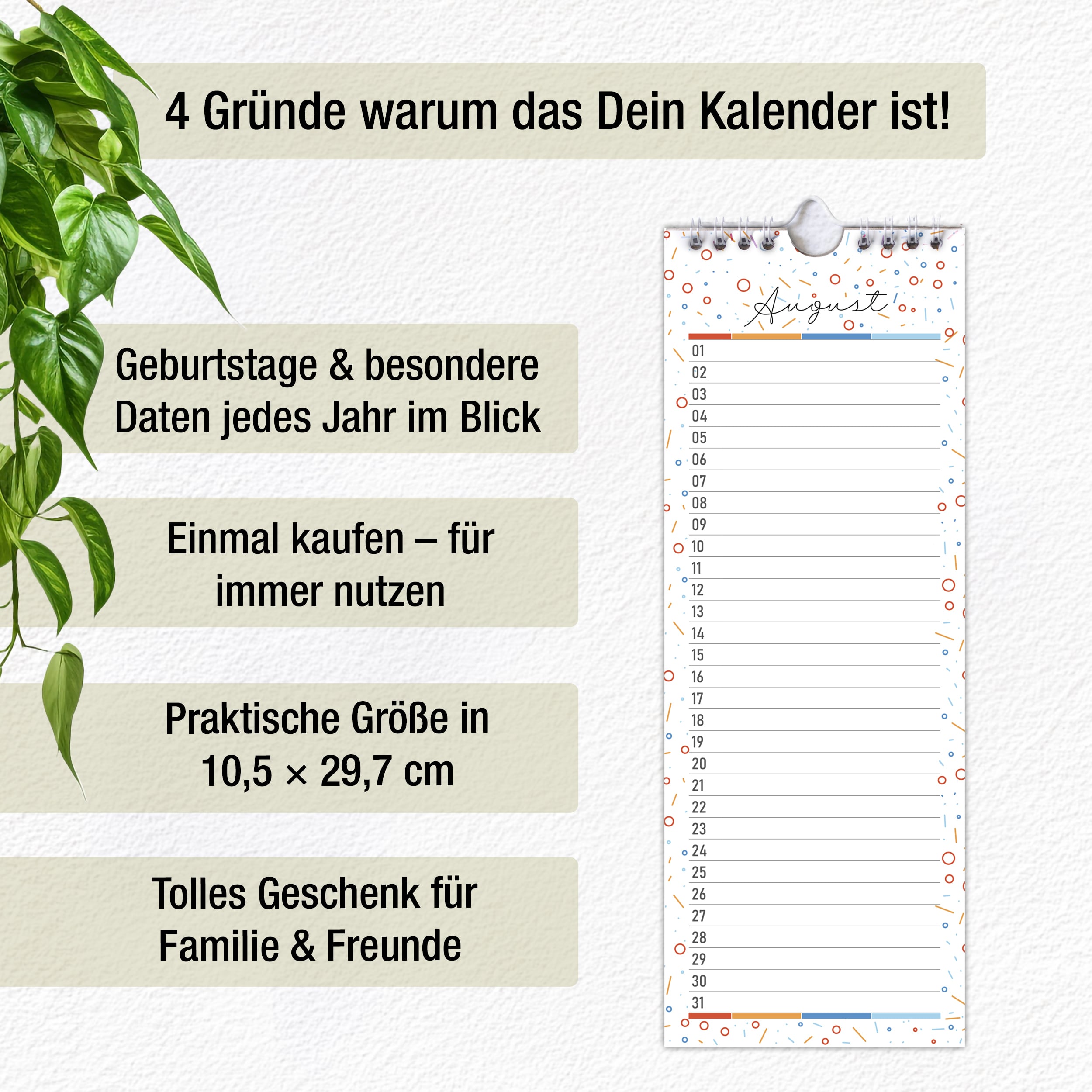 Geburtstagskalender Wire-O Bunt Geburtstagskalender Wire-O Bunt
