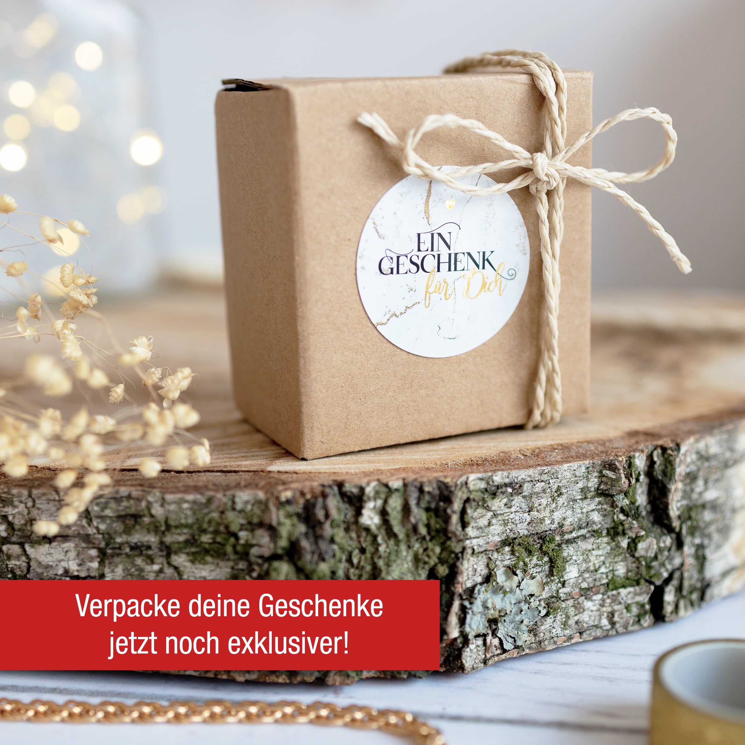 "Ein Geschenk für Dich" Aufkleber Gold