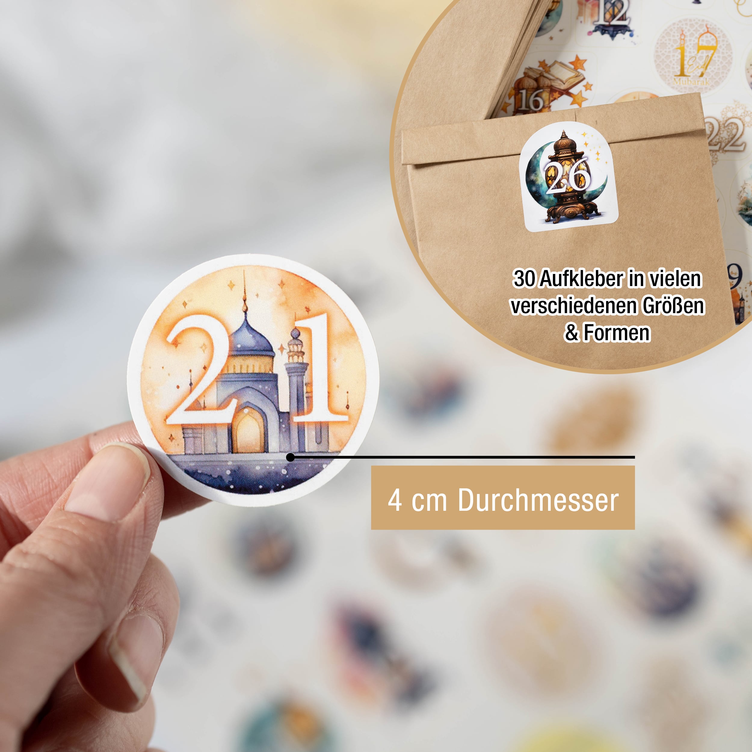 Ramadan Aufkleber Set 30x