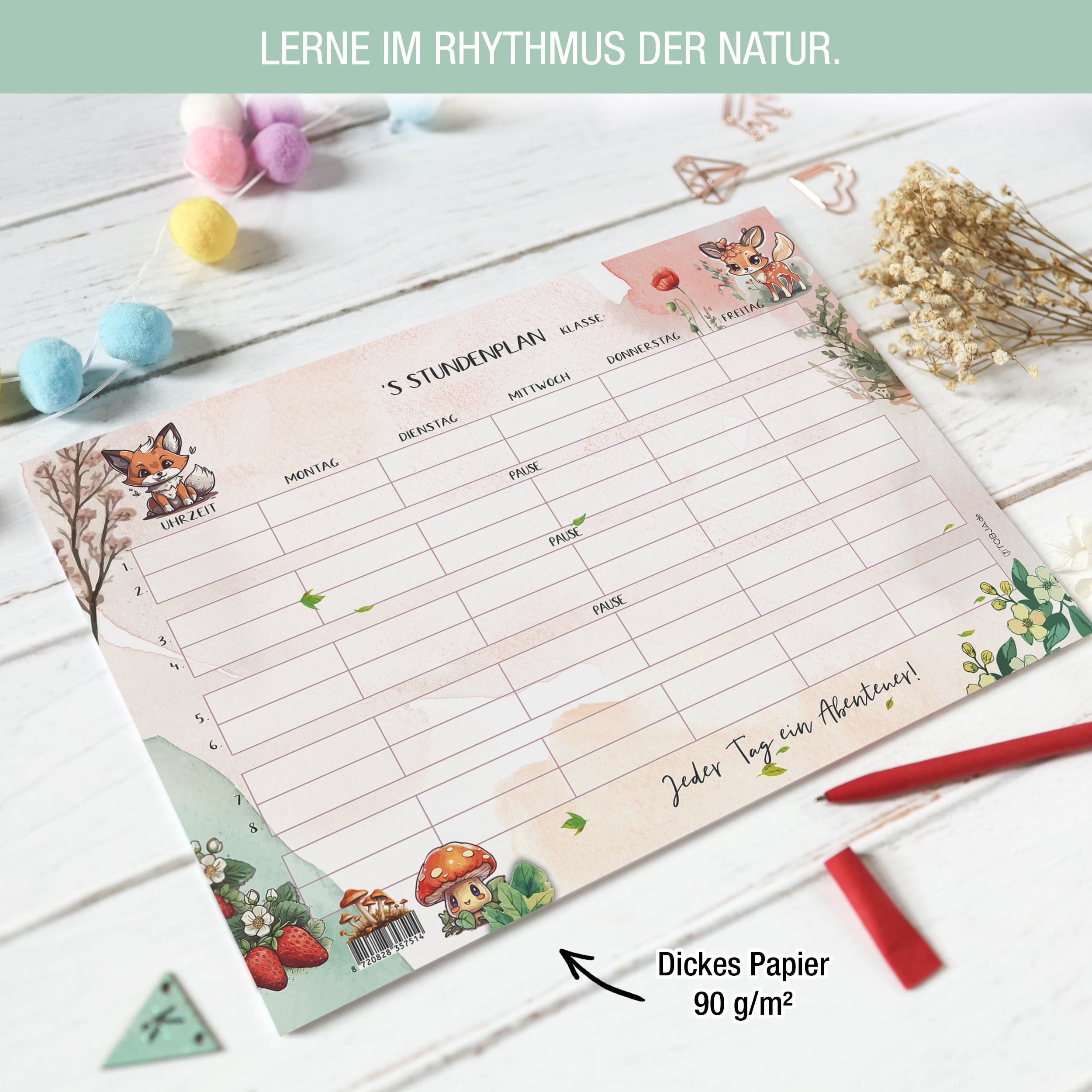 Kinder Stundenplan mit tierischem Spaßgarant!