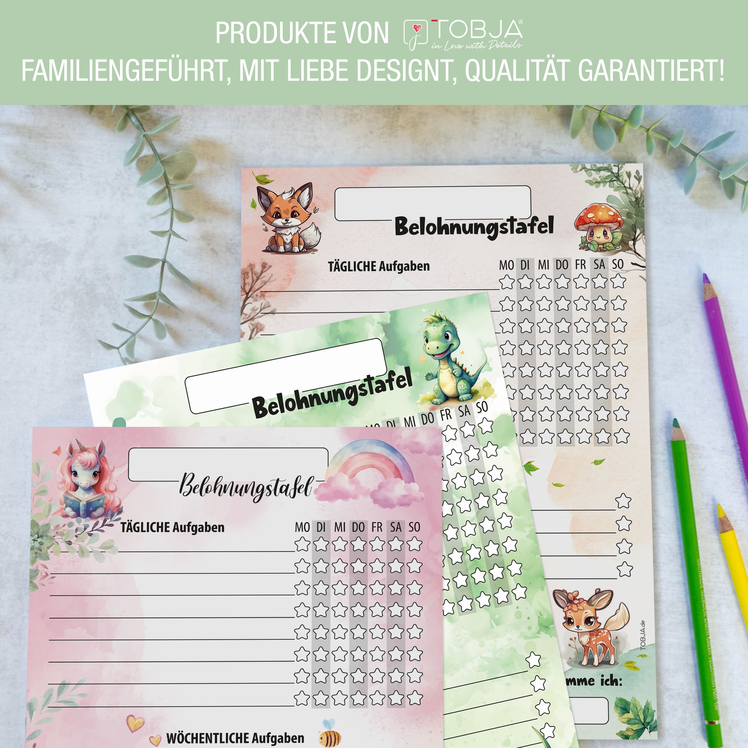 Belohnungstafel Kinder 25 Blatt Dino