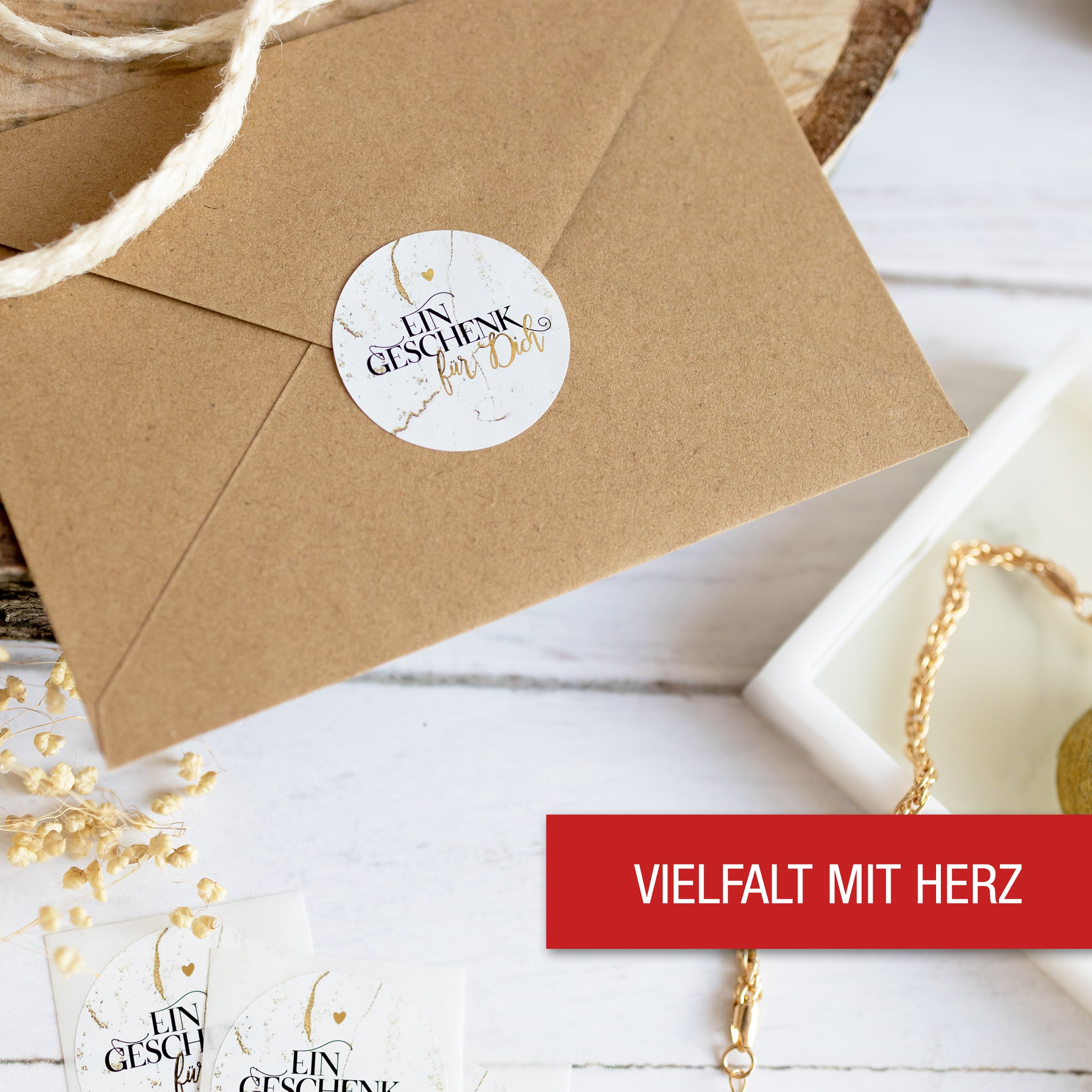 "Ein Geschenk für Dich" Aufkleber Gold