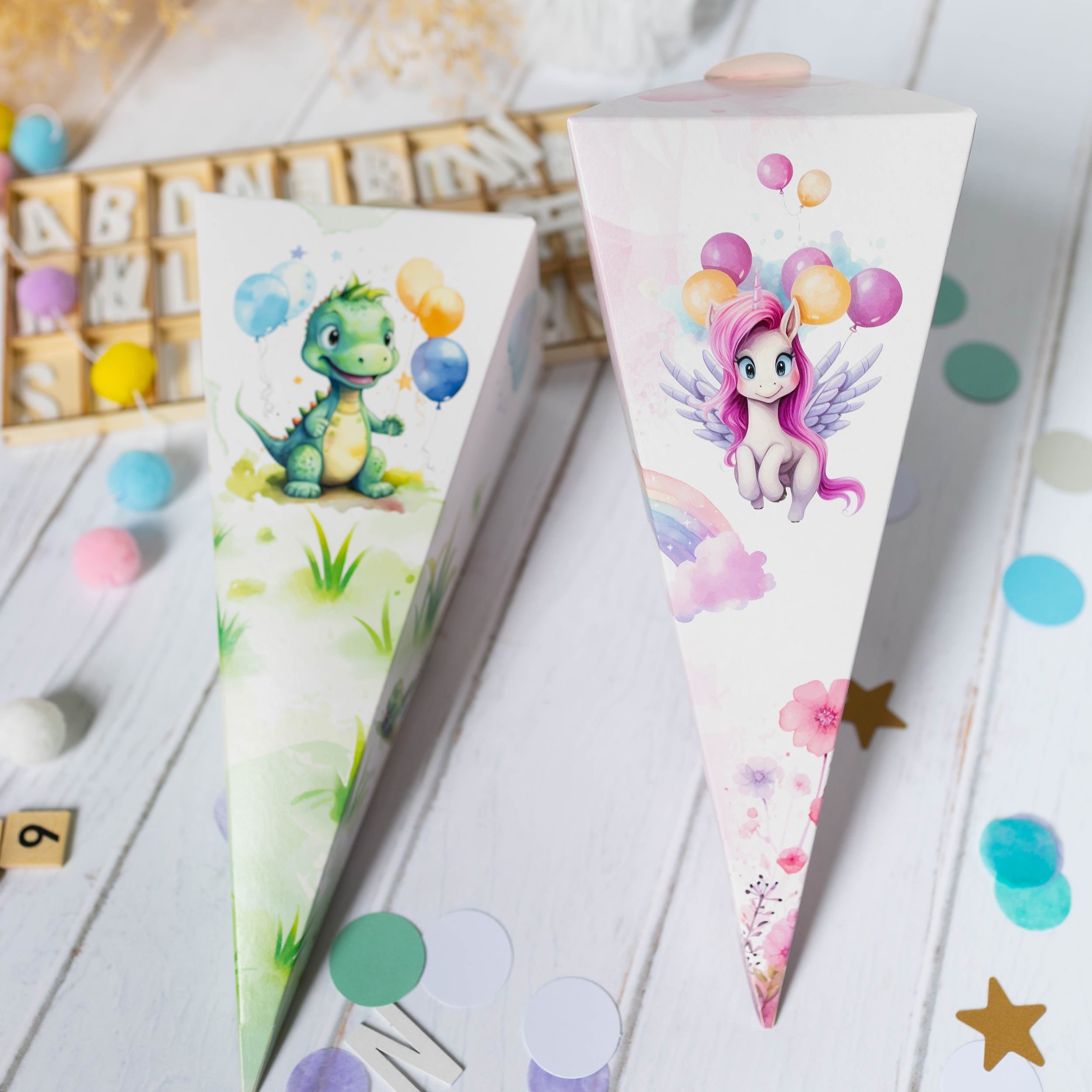 Geschwister-Schultüte Einhorn