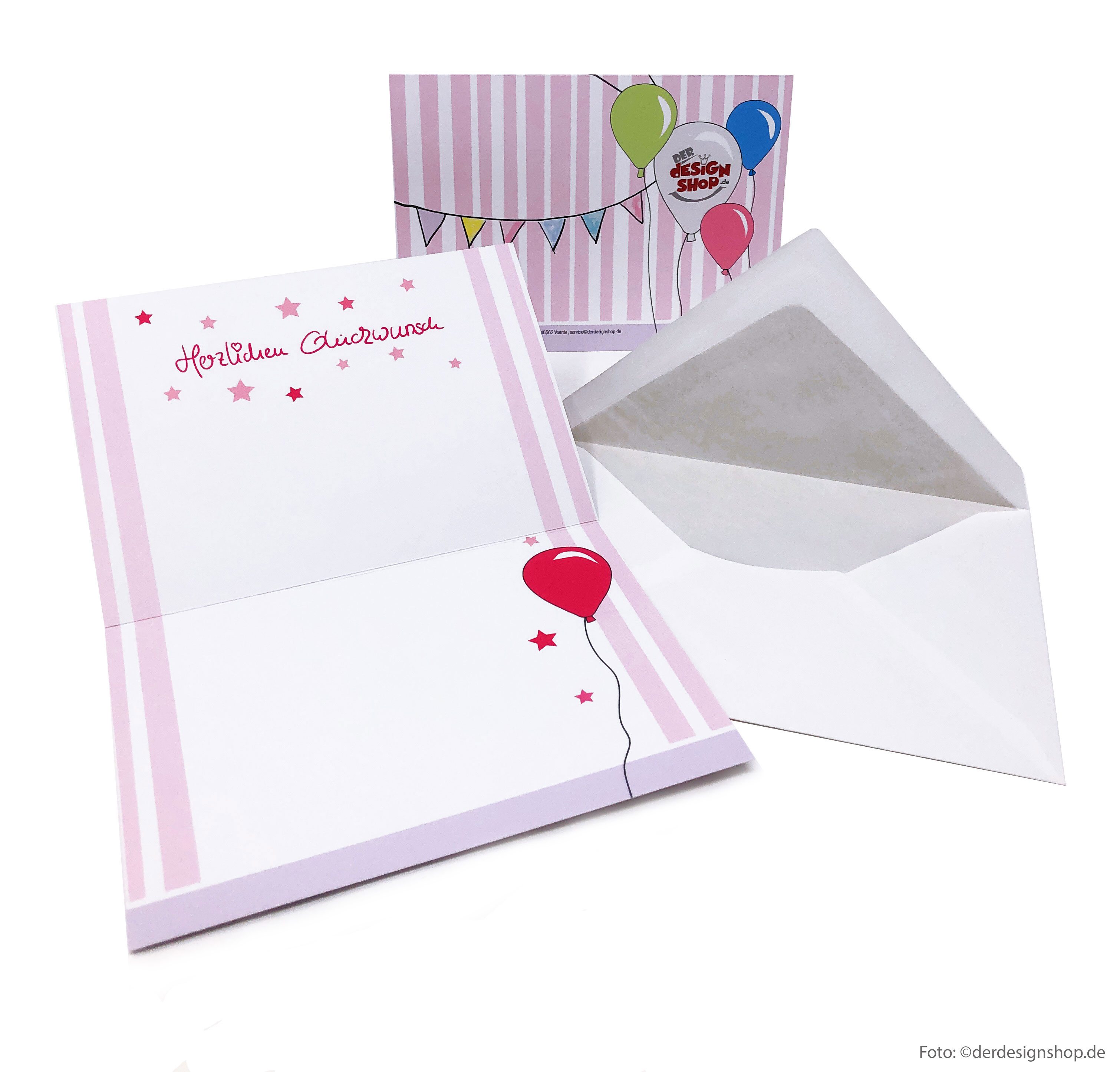 Glückwunschkarte zur Geburt eines Mädchens "Girl" inkl. Umschlag