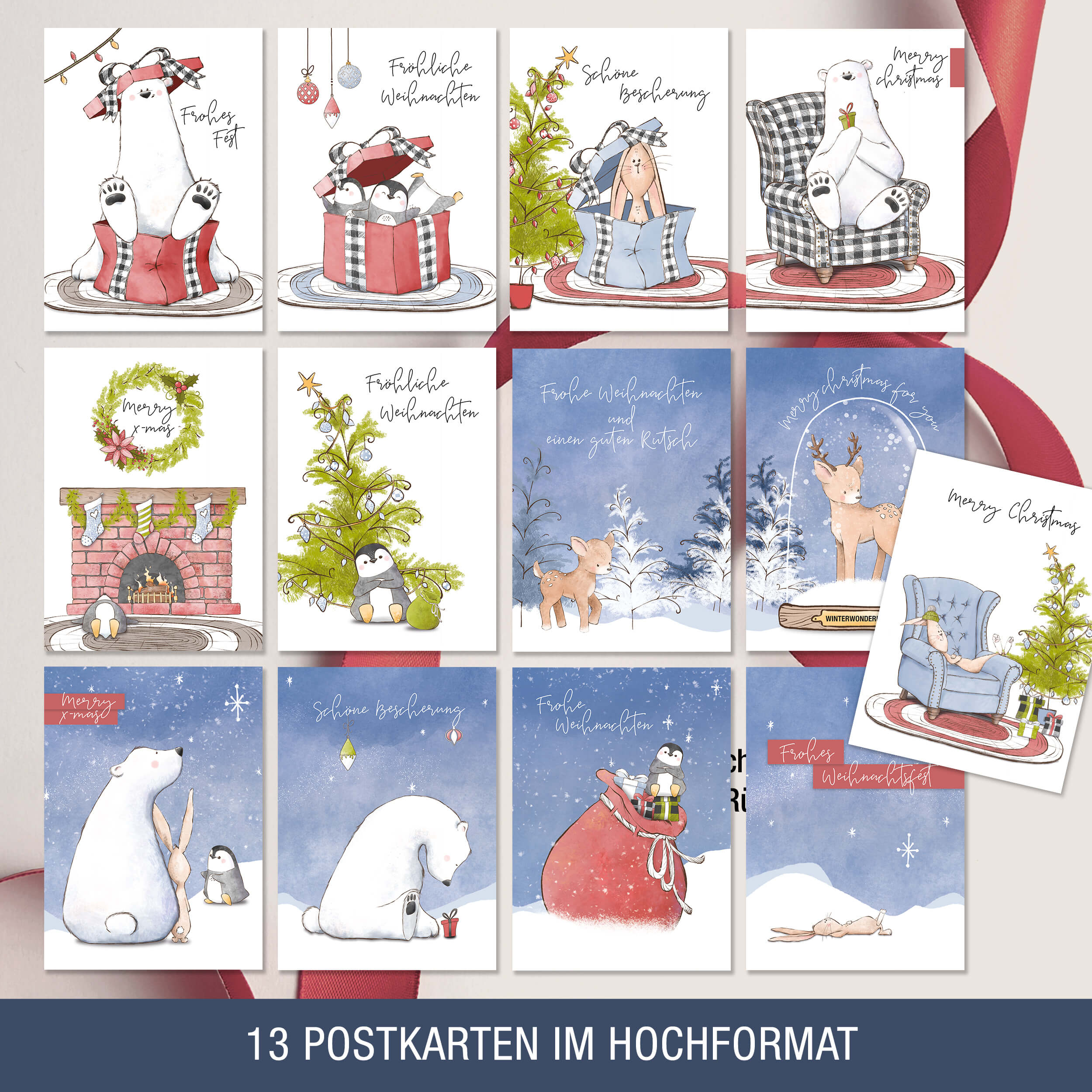 Weihnachtspostkarten "Tiere im Schnee" Weihnachtspostkarten "Tiere im Schnee"