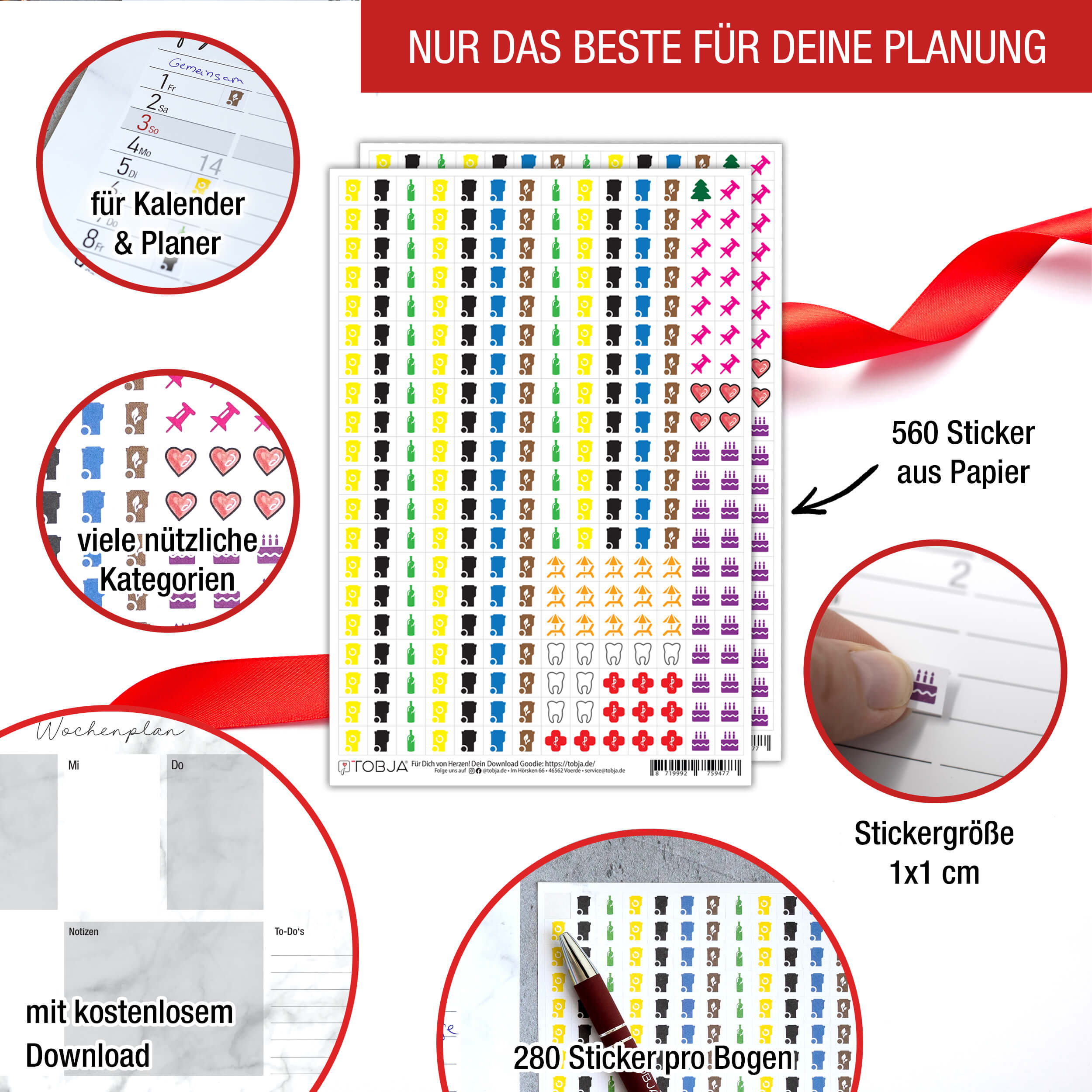 Sticker für Kalender "Sticky Infos"