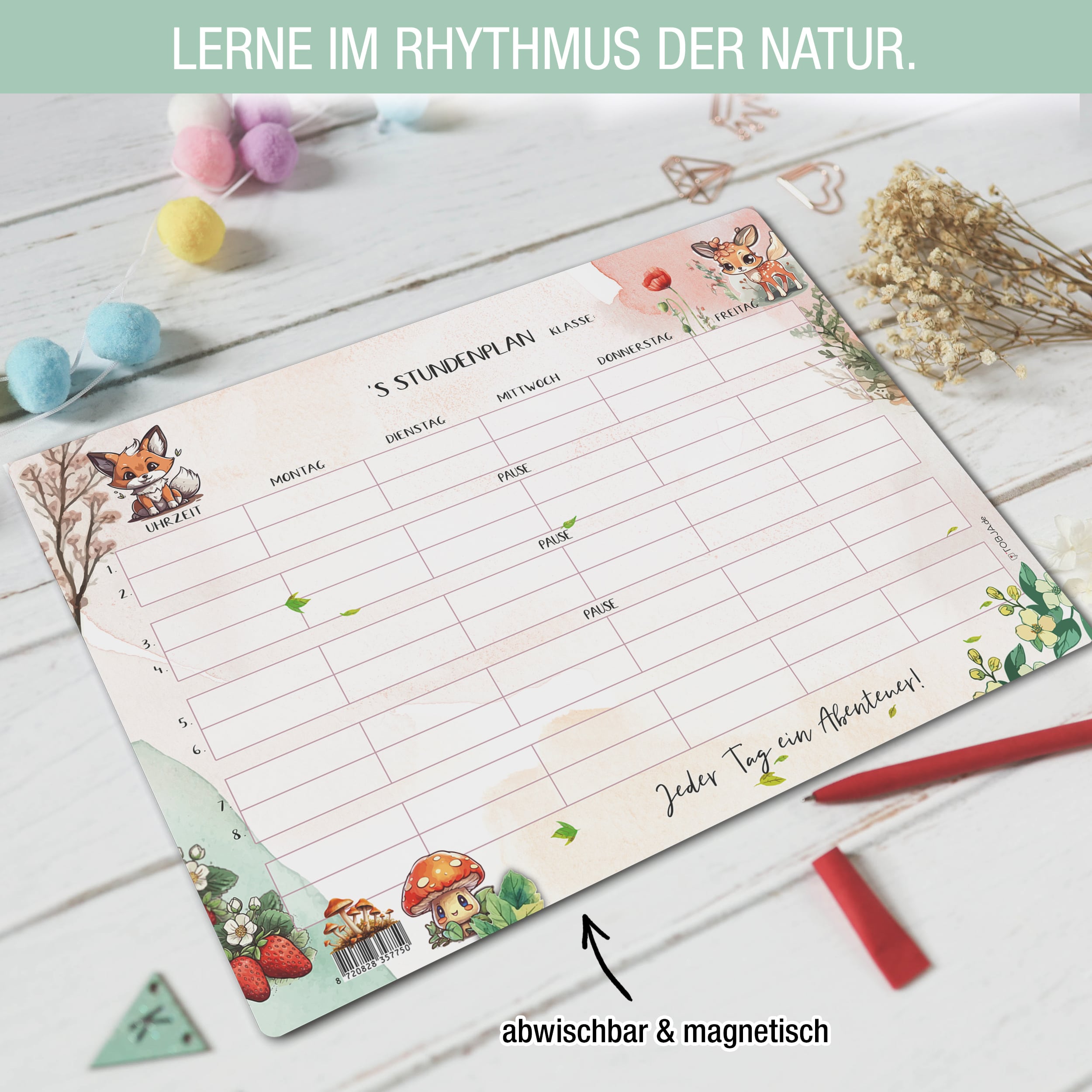 Stundenplan Waldtiere magnetisch