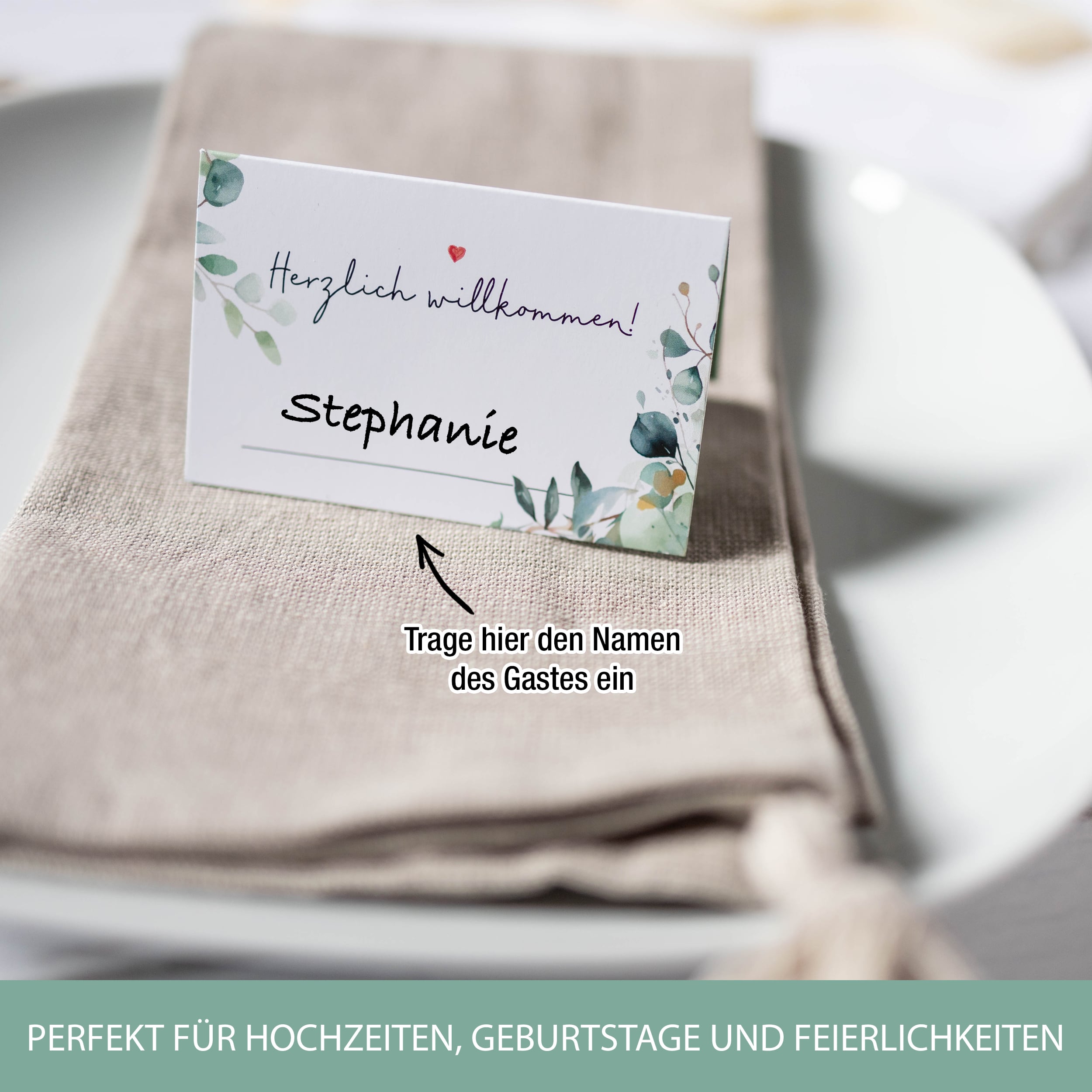 Tischkarten Hochzeit "Eukalyptus"