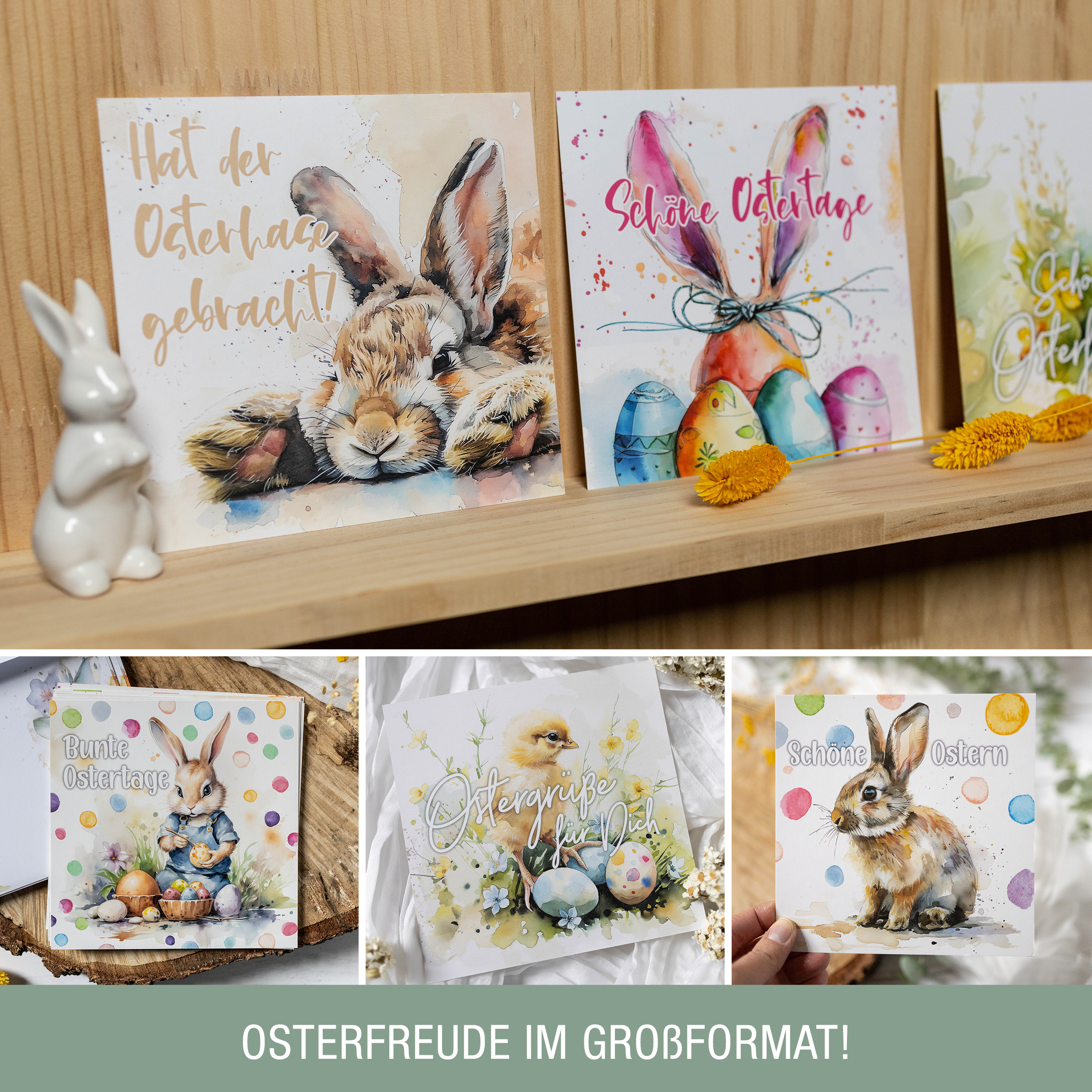 Osterkarten XXL mit Umschlägen