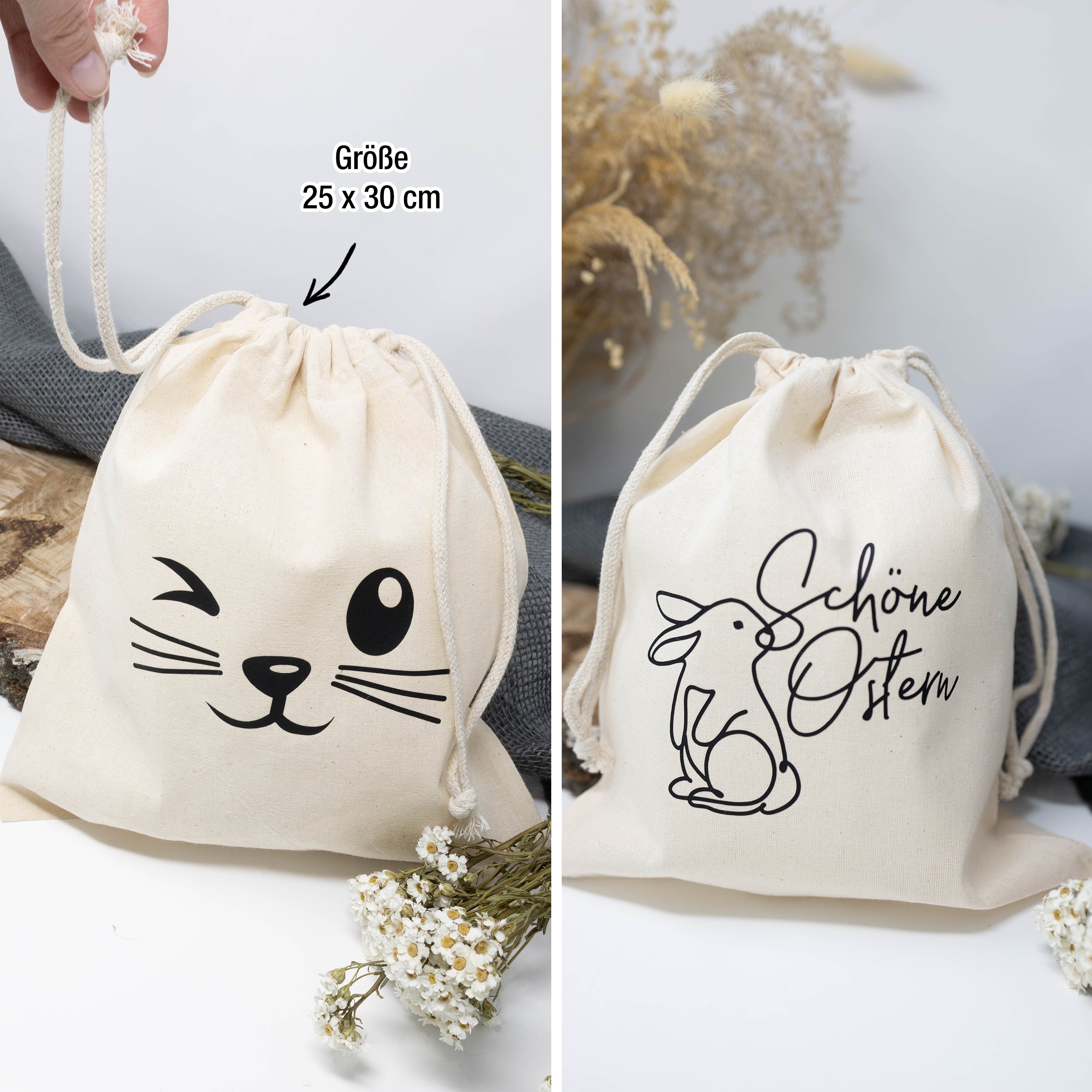 Ostern 2 Zuzieh Baumwollbeutel Set02