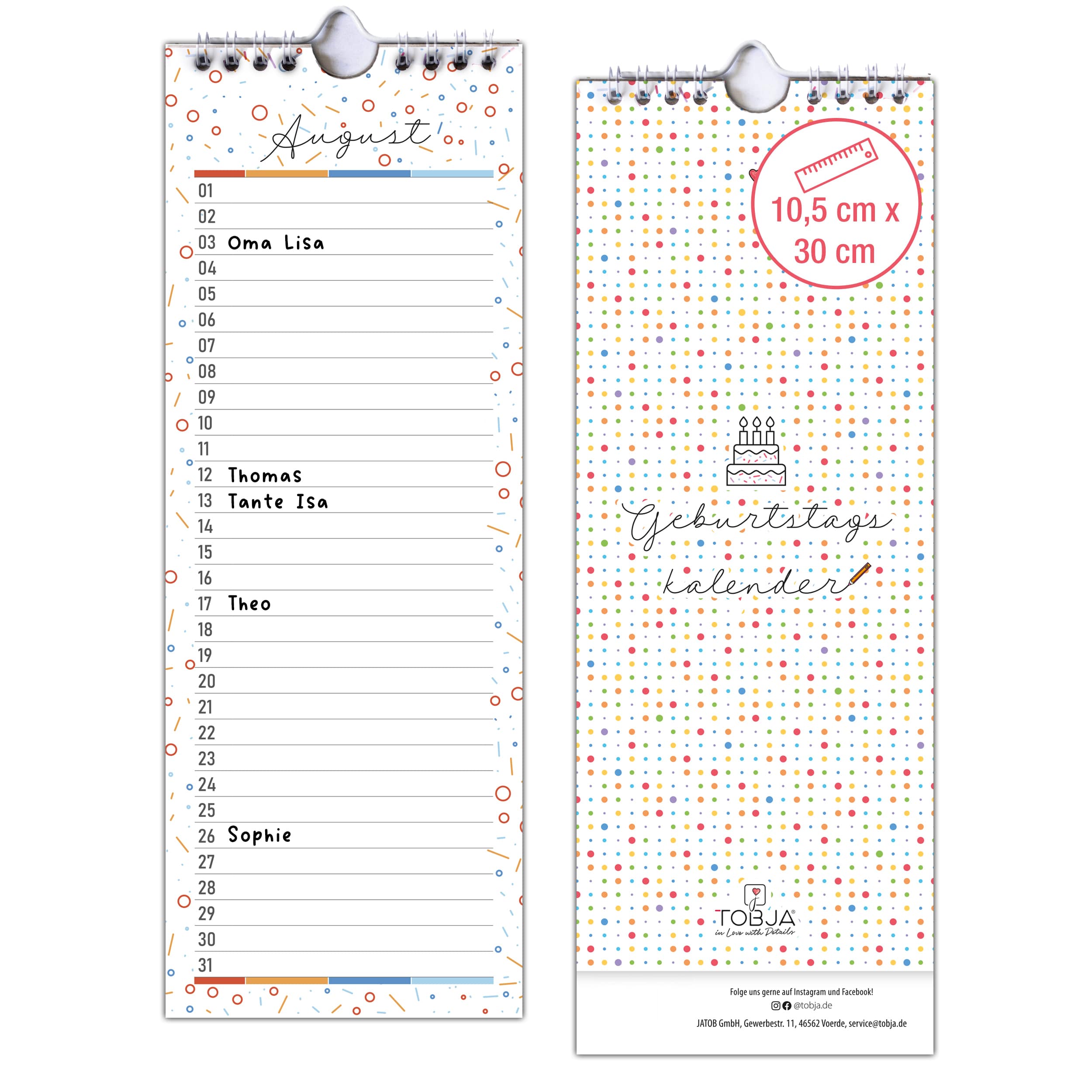 Geburtstagskalender Wire-O Bunt Geburtstagskalender Wire-O Bunt