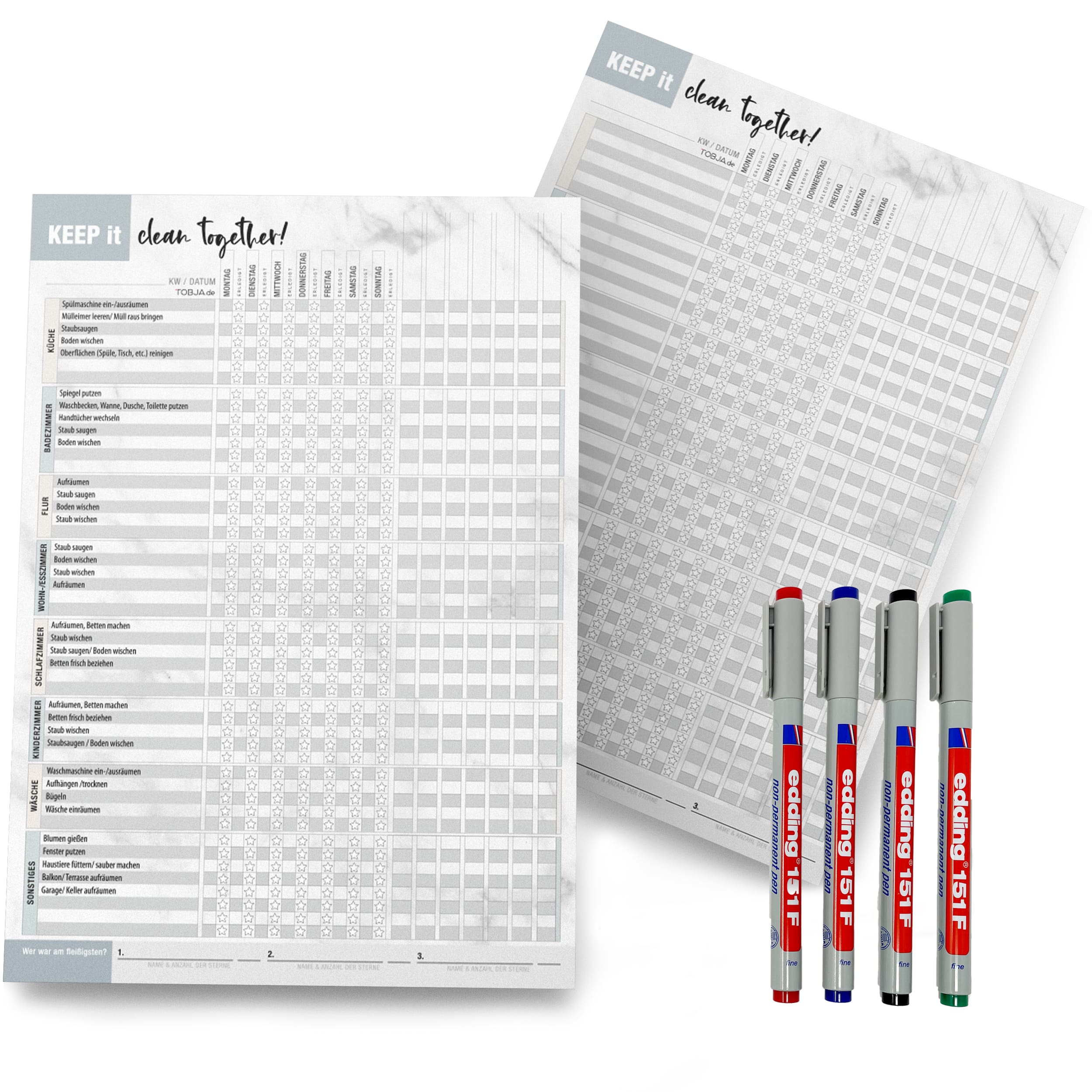 Haushaltsplaner Blatt 4 Stifte