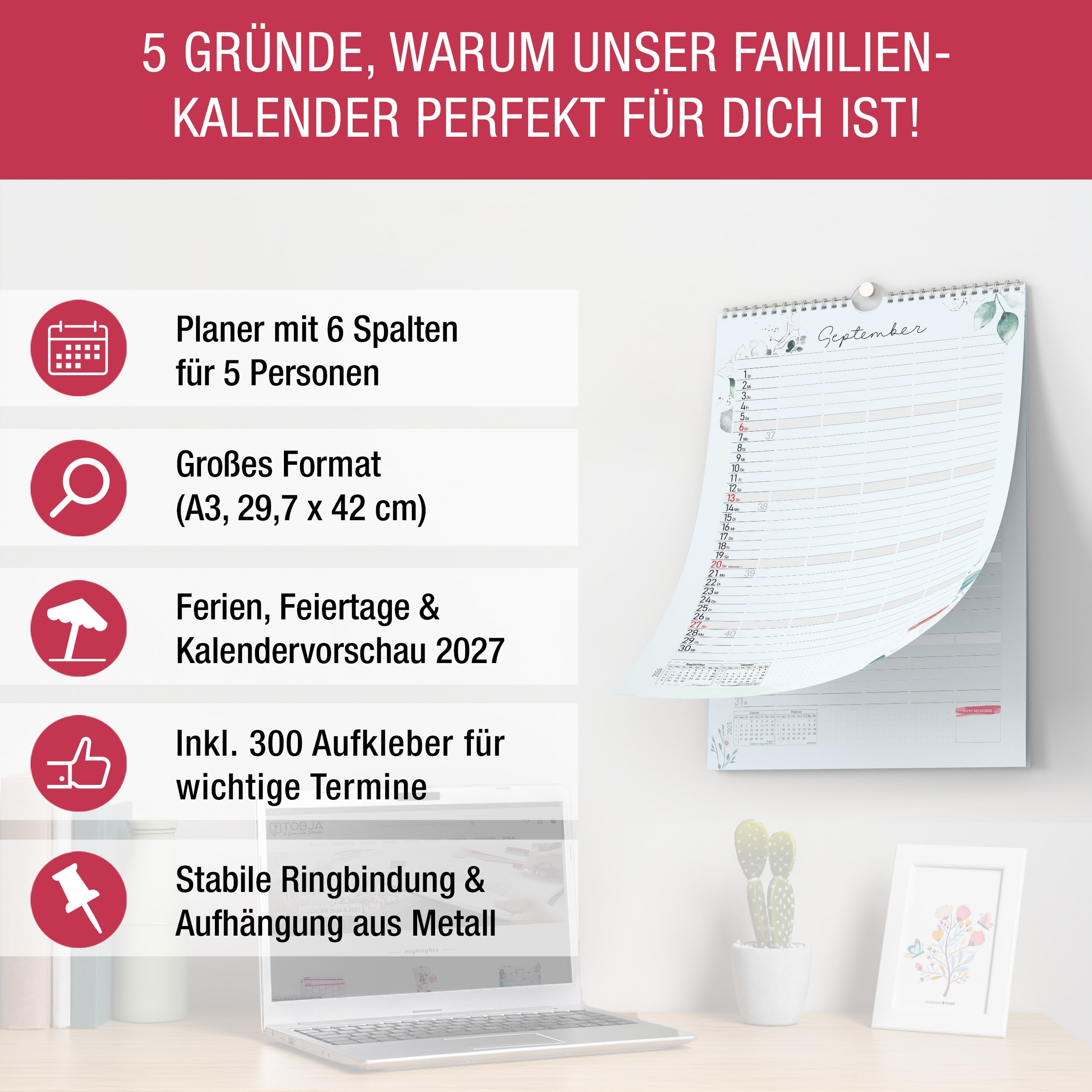 Familienkalender 2026 "Aquarell Line" Familienkalender 2026 "Aquarell Line"