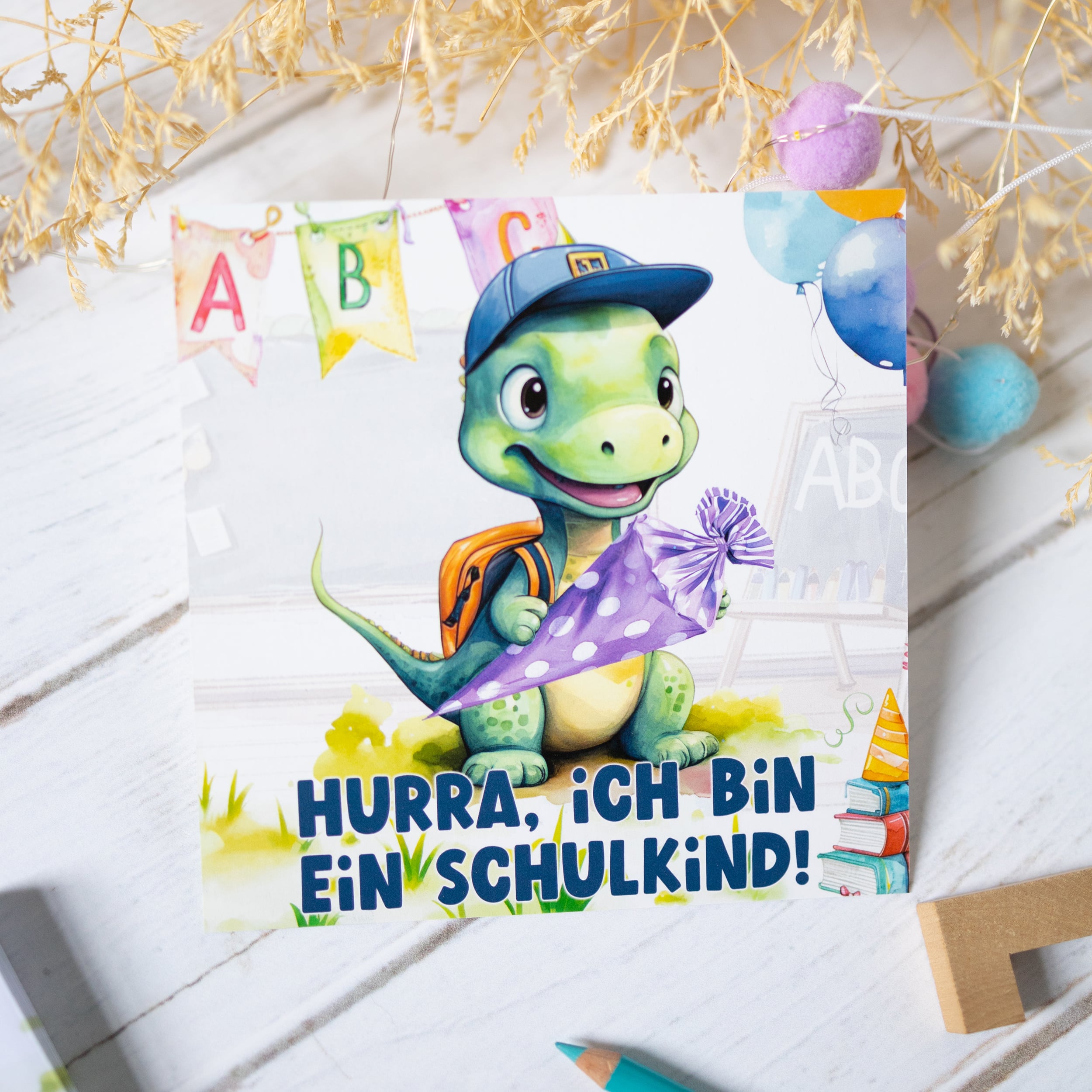 Einladungskarten Einschulung "Dino" 