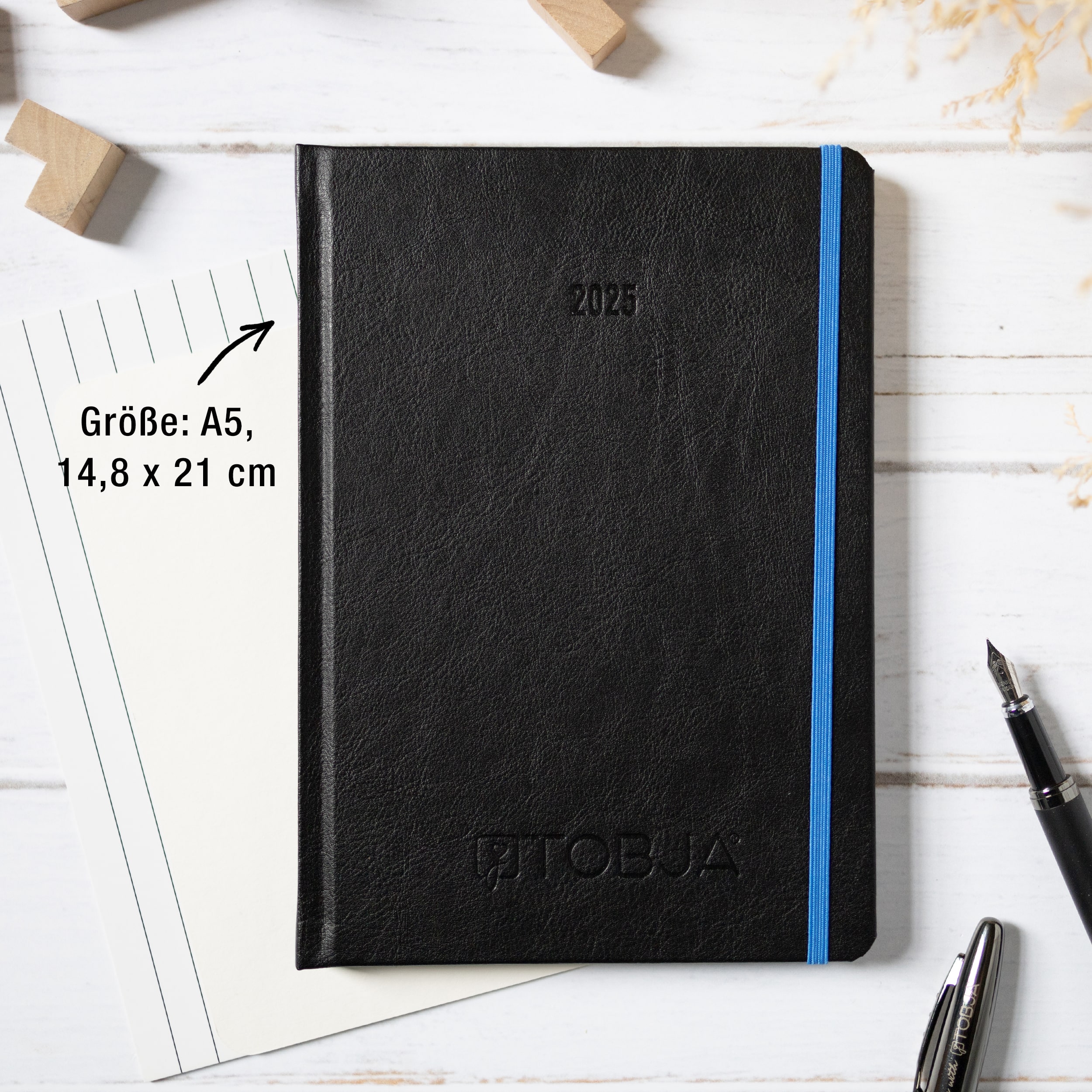 Buchkalender 2025 A5 "Blue Line" Buchkalender 2025 A5 "Blue Line"