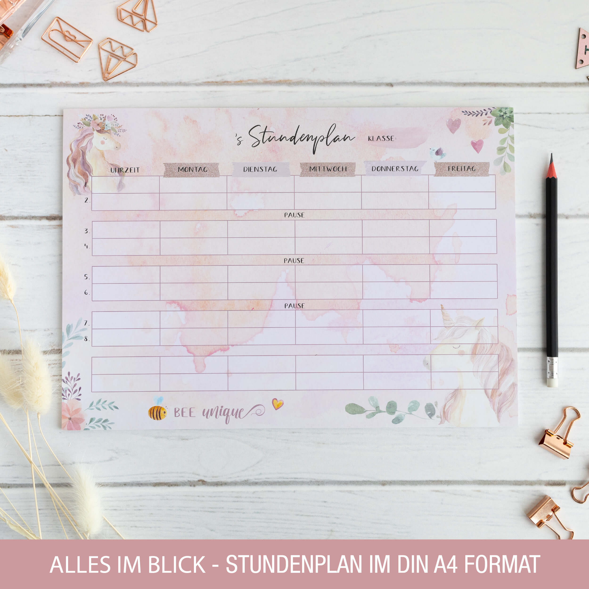 Stundenplan Block "Einhorn" Stundenplan Block "Einhorn"