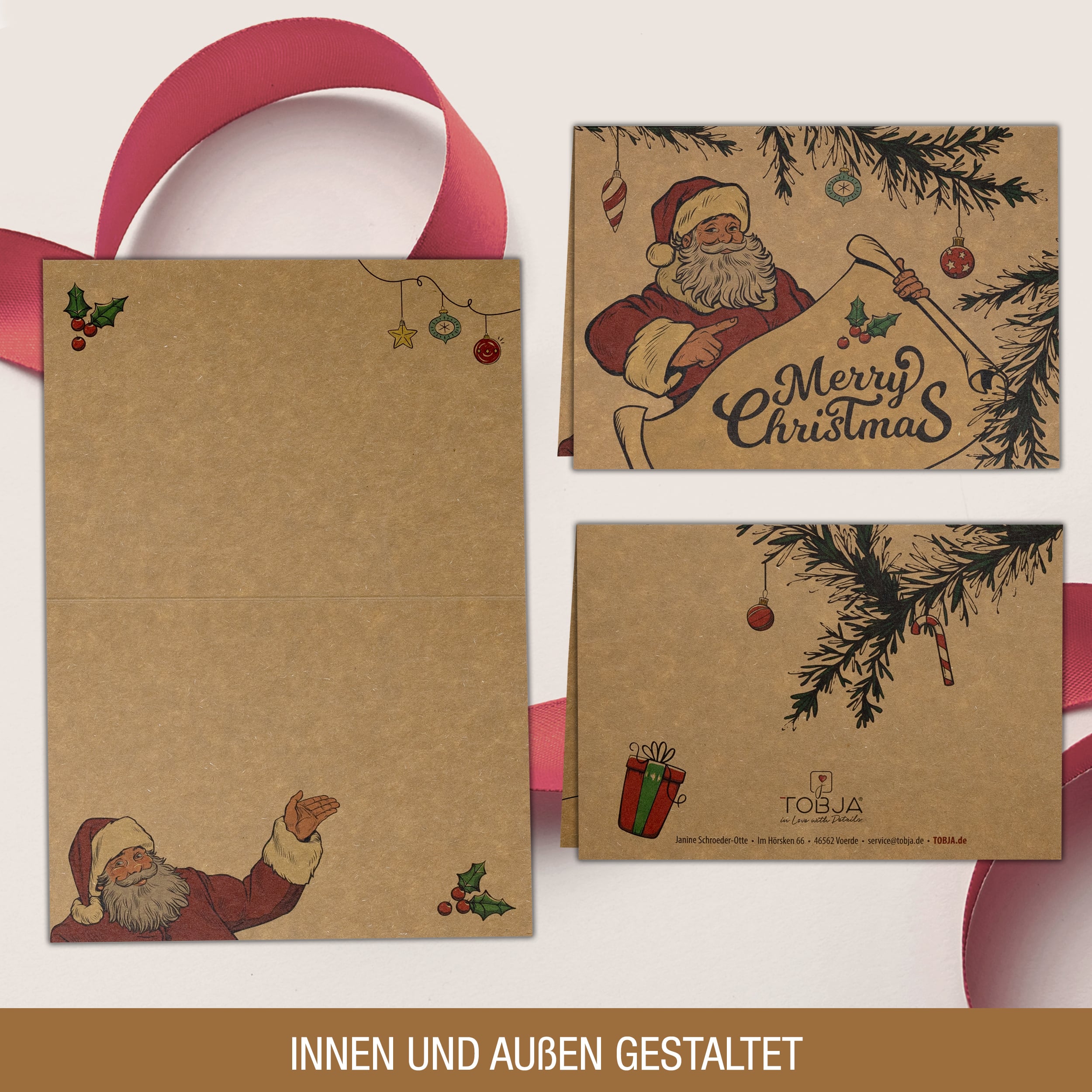 Weihnachtskarten Weihnachtsmann "Kraftpapier" Weihnachtskarten Weihnachtsmann "Kraftpapier"
