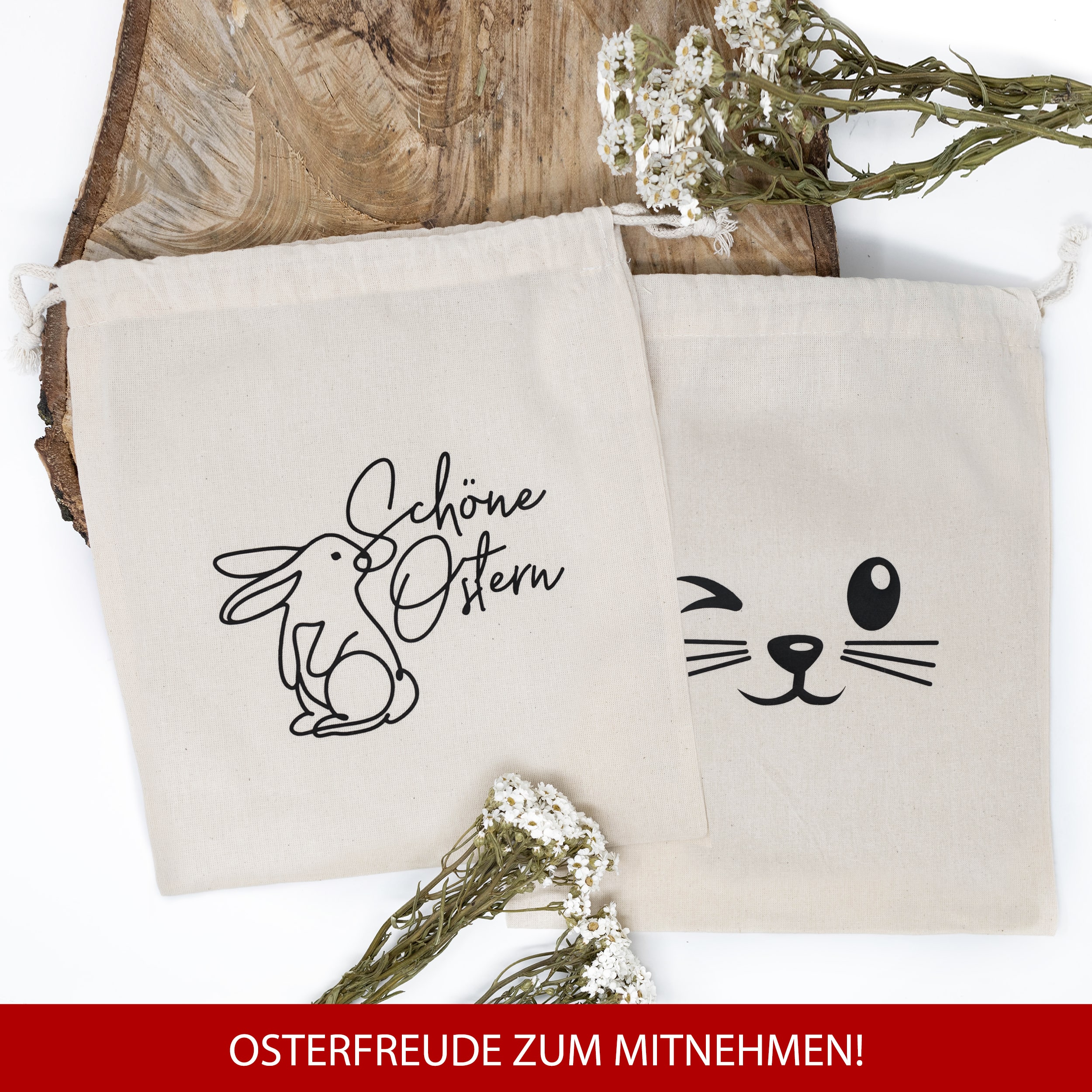 Ostern 2 Zuzieh Baumwollbeutel Set02