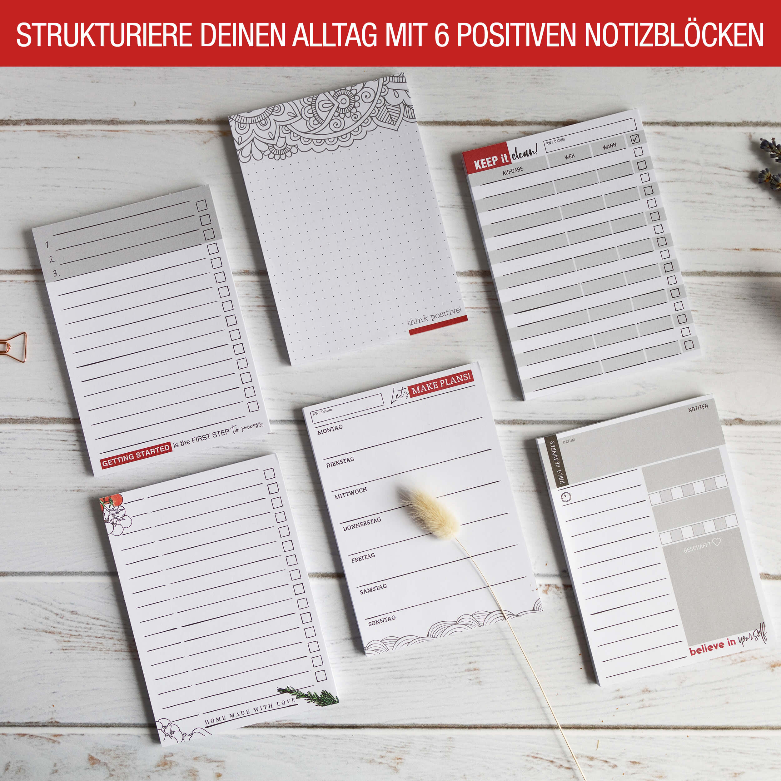 Notizblöcke A6 6er Set "planning"