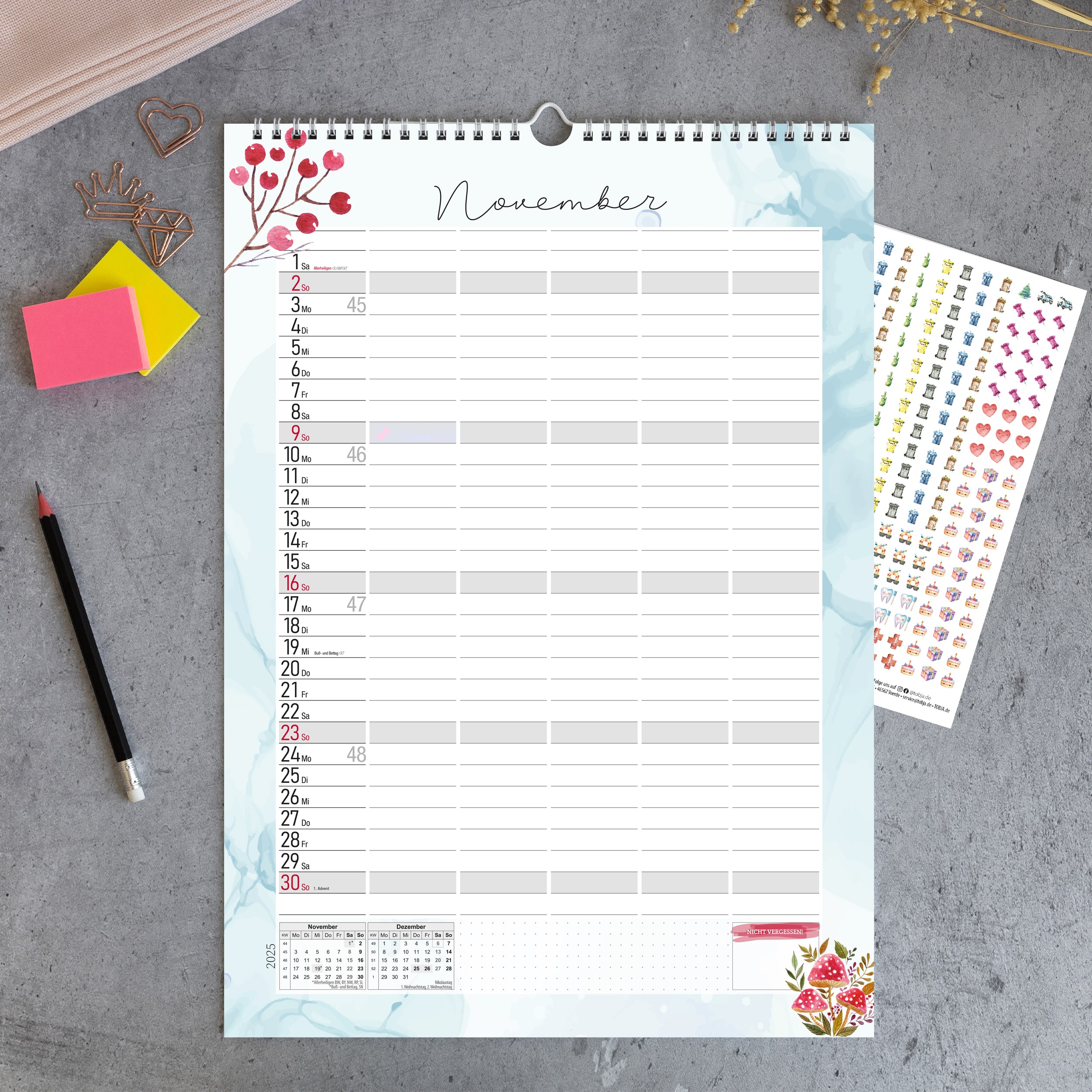 Familienkalender 2025 "Aquarell Line" Familienkalender 2025 "Aquarell Line"