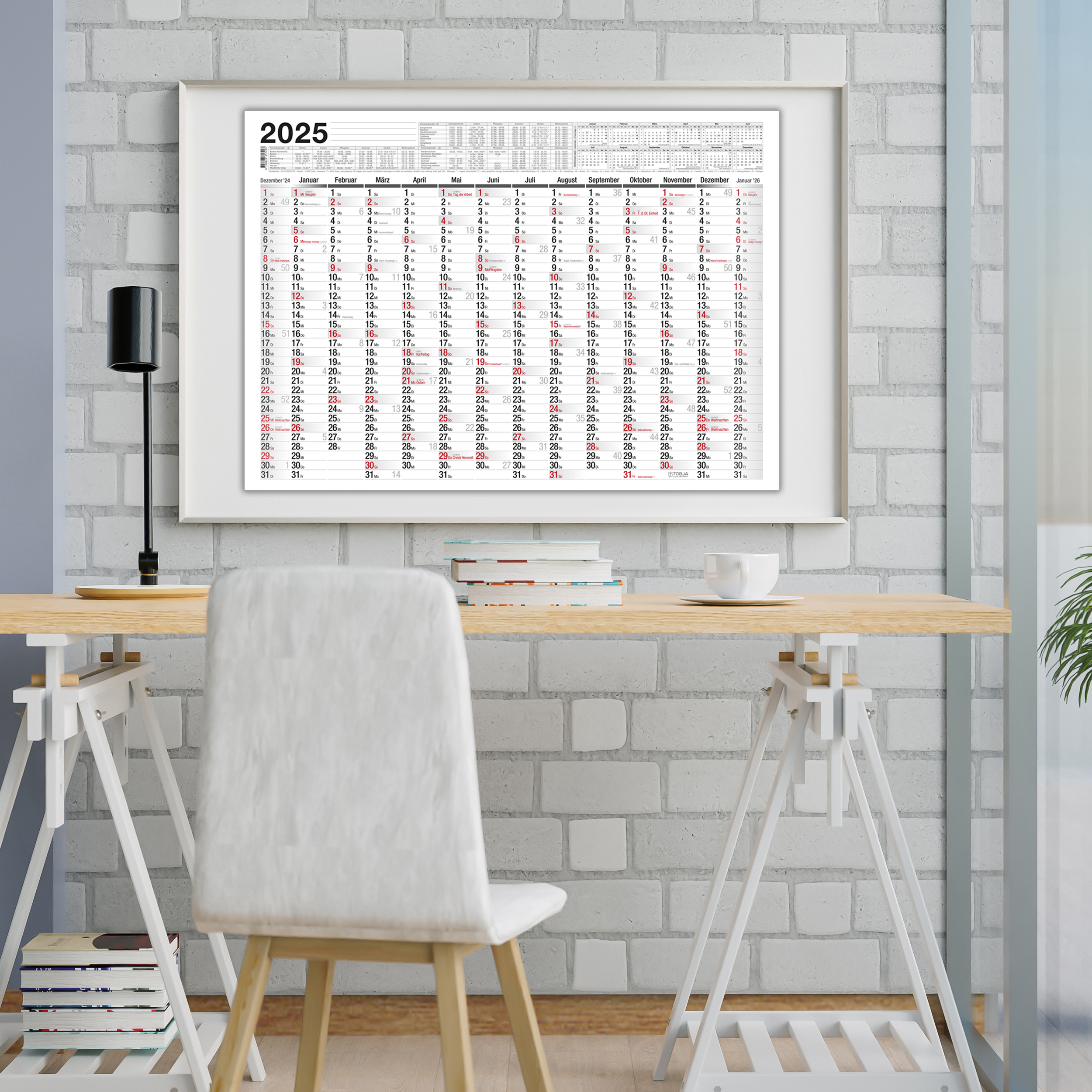 Wandkalender A2 2025