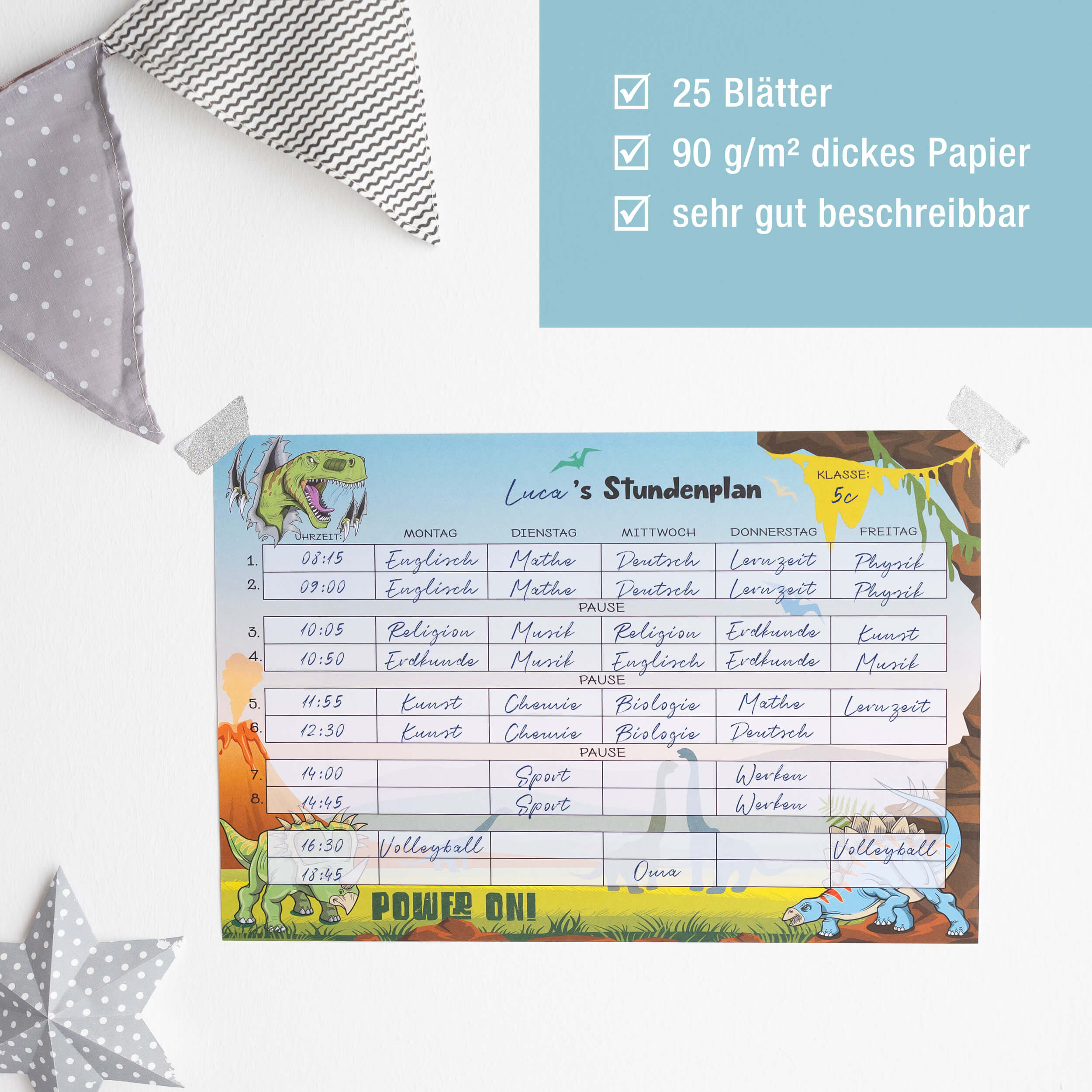 Stundenplan Block "Dinosaurier"