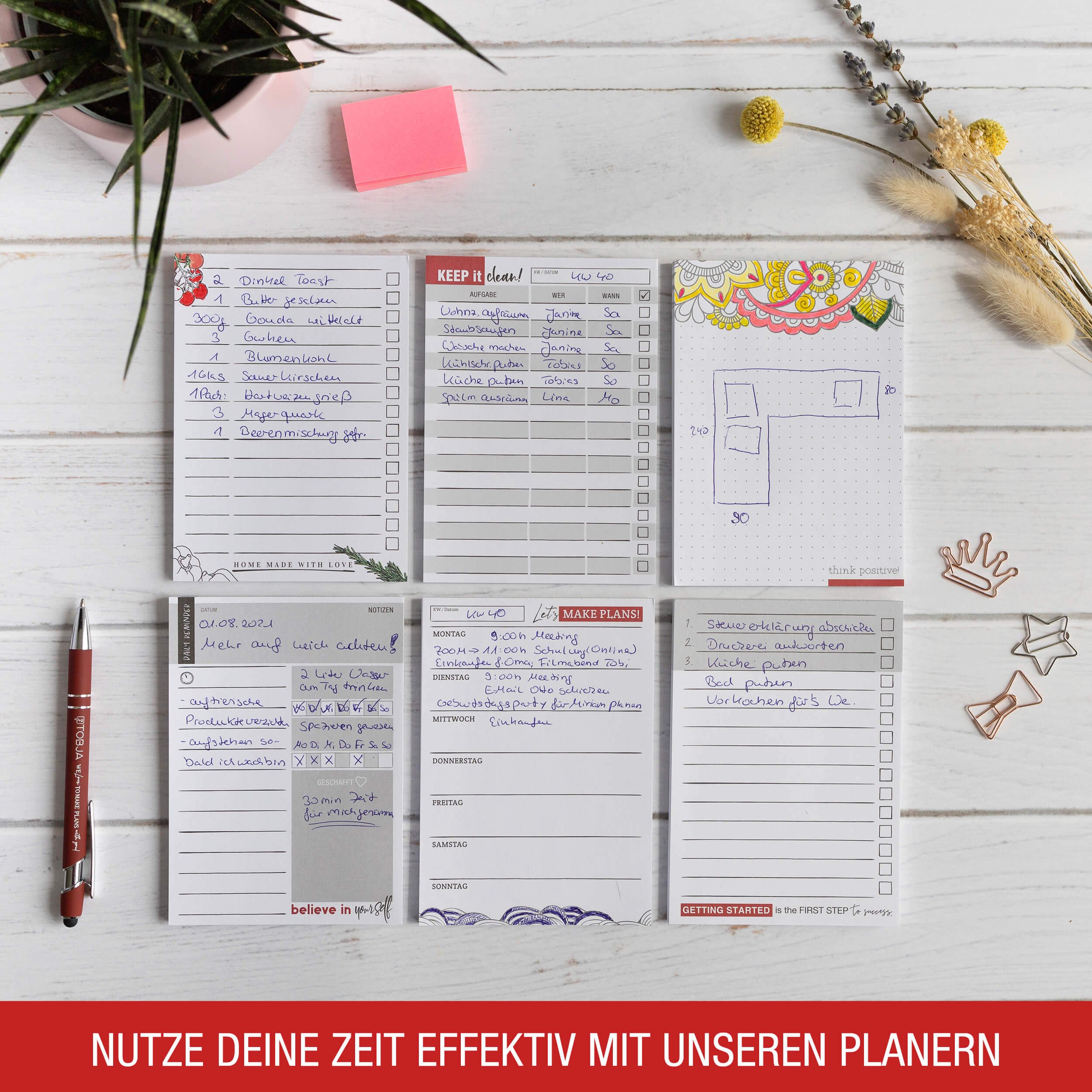 Notizblöcke A6 6er Set "planning"