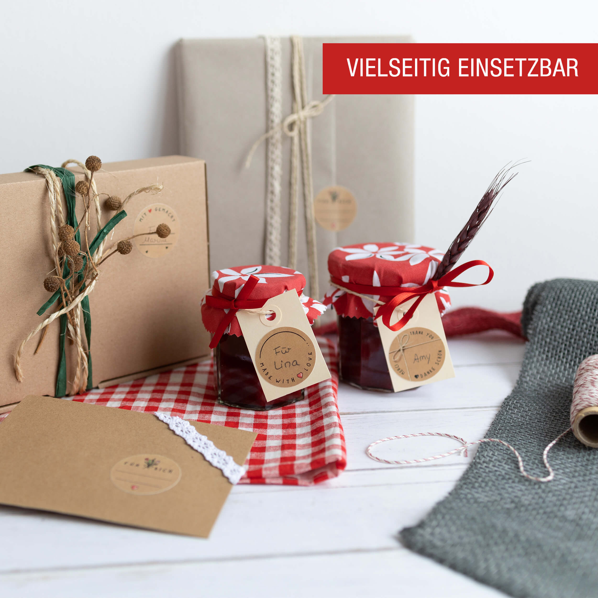 Sticker 4er-Set Bögen "Kraftpapier Design"