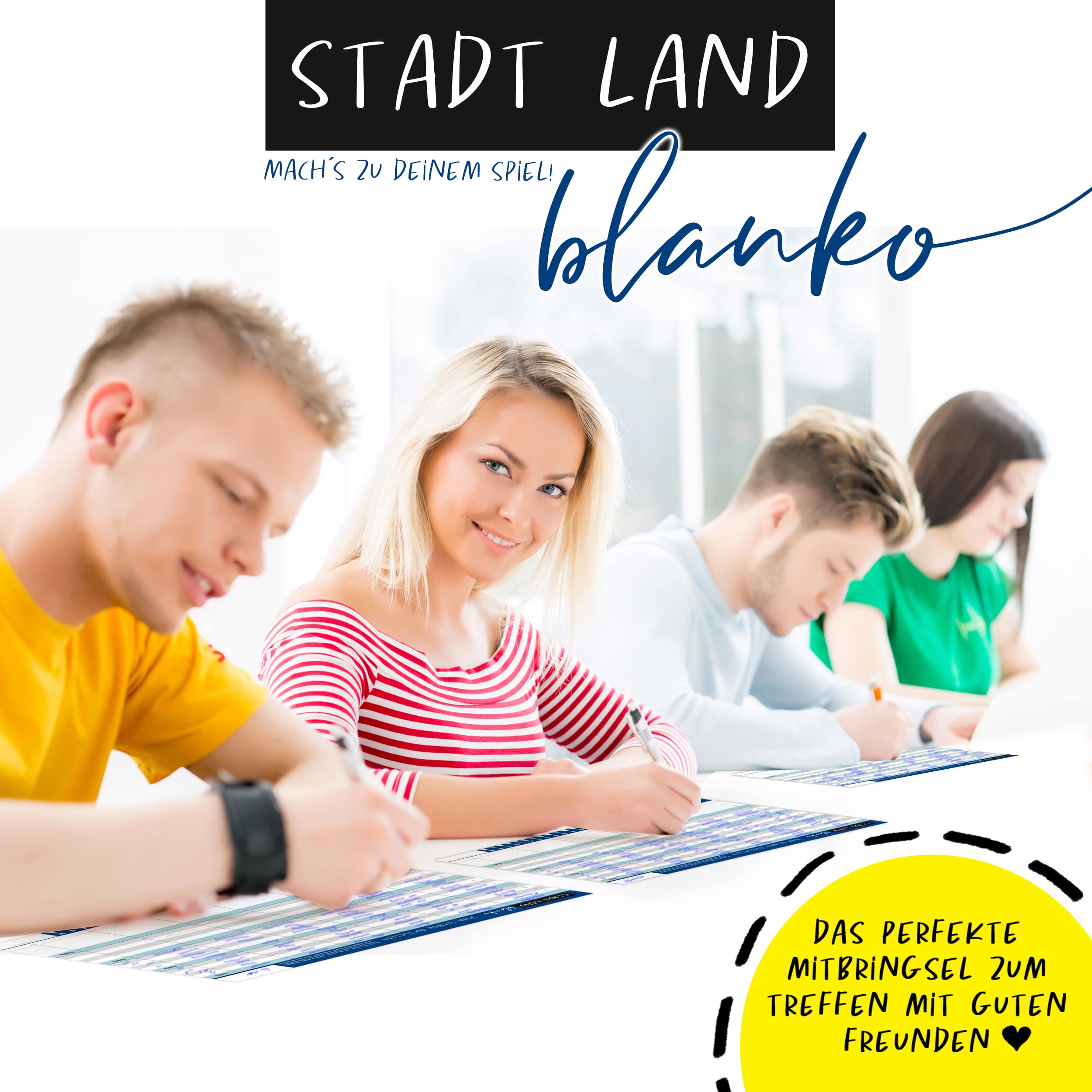 Stadt Land Fluss Blanko wiederverwendbar 4 Spieler