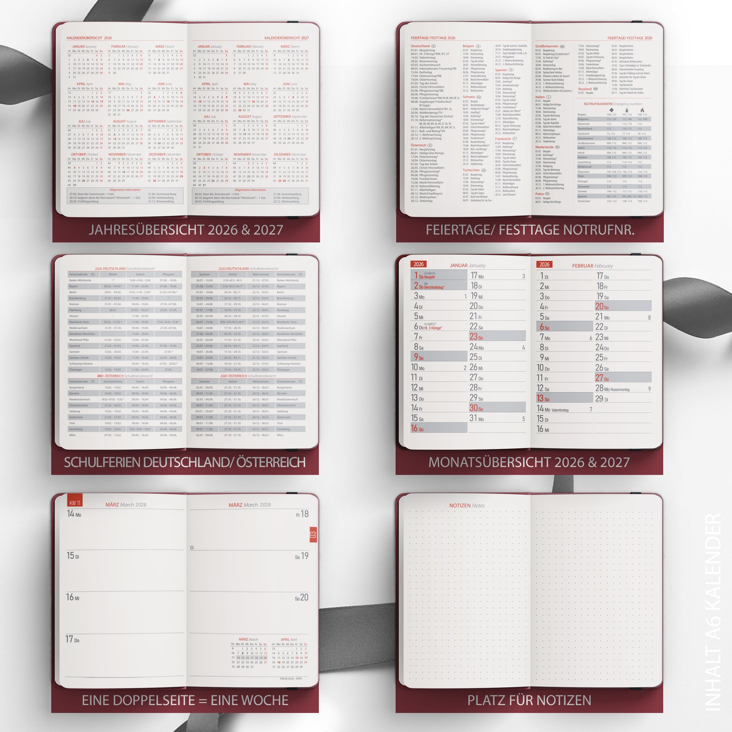 A6 Taschenkalender 2026 "Red success" Kalender A6 Taschenkalender 2026 "Red success" Kalender